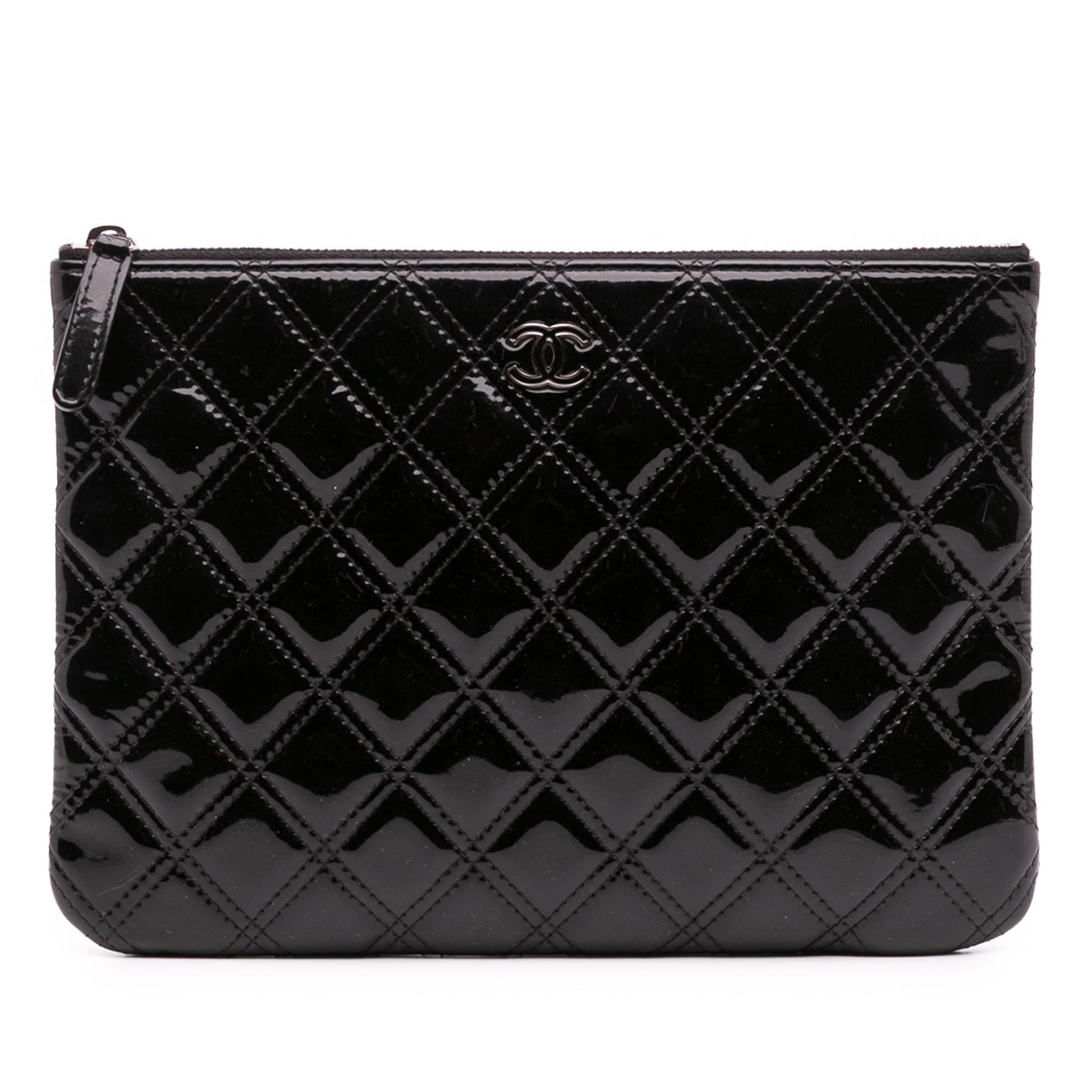 Chanel Quilted Patent O Clutch Bag 6