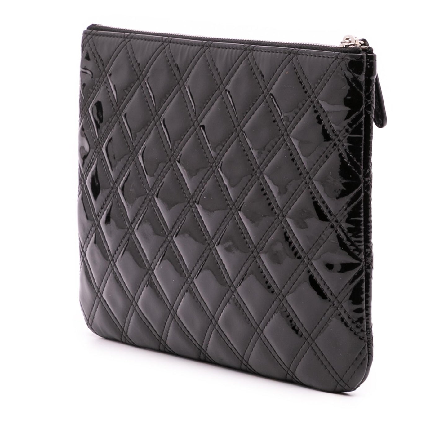 Chanel Quilted Patent O Clutch Bag 6