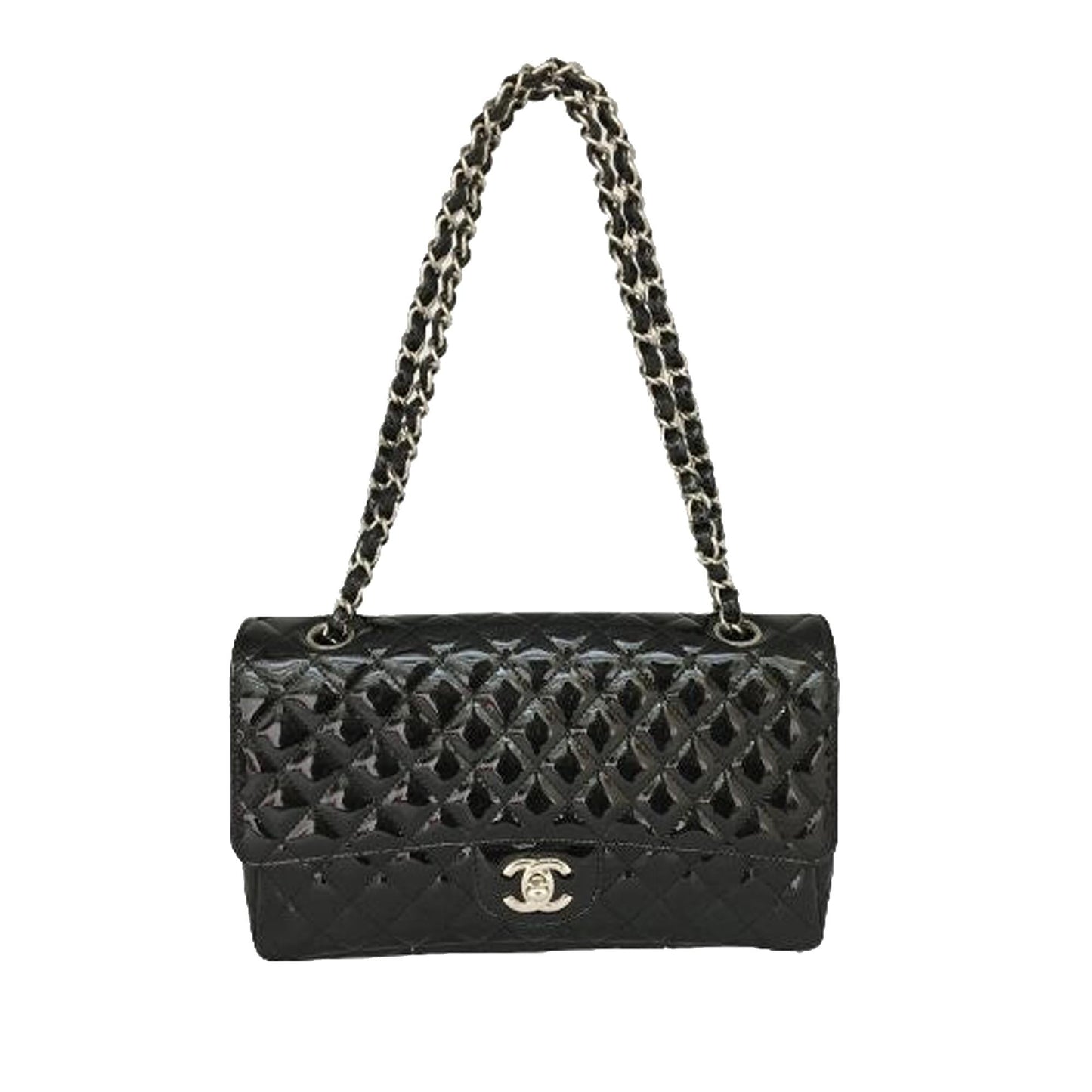 Chanel Secret Label Patent Flap SHG Leather Shoulder Bag