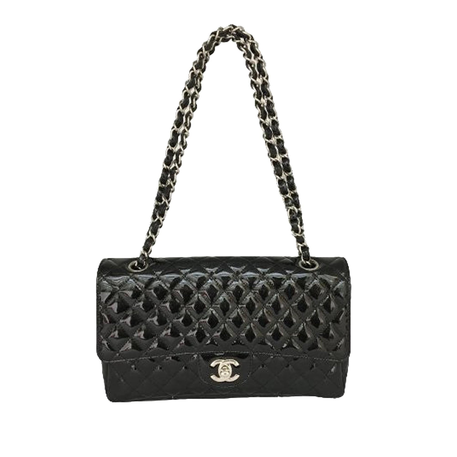 Chanel Secret Label Patent Flap SHG Leather Shoulder Bag