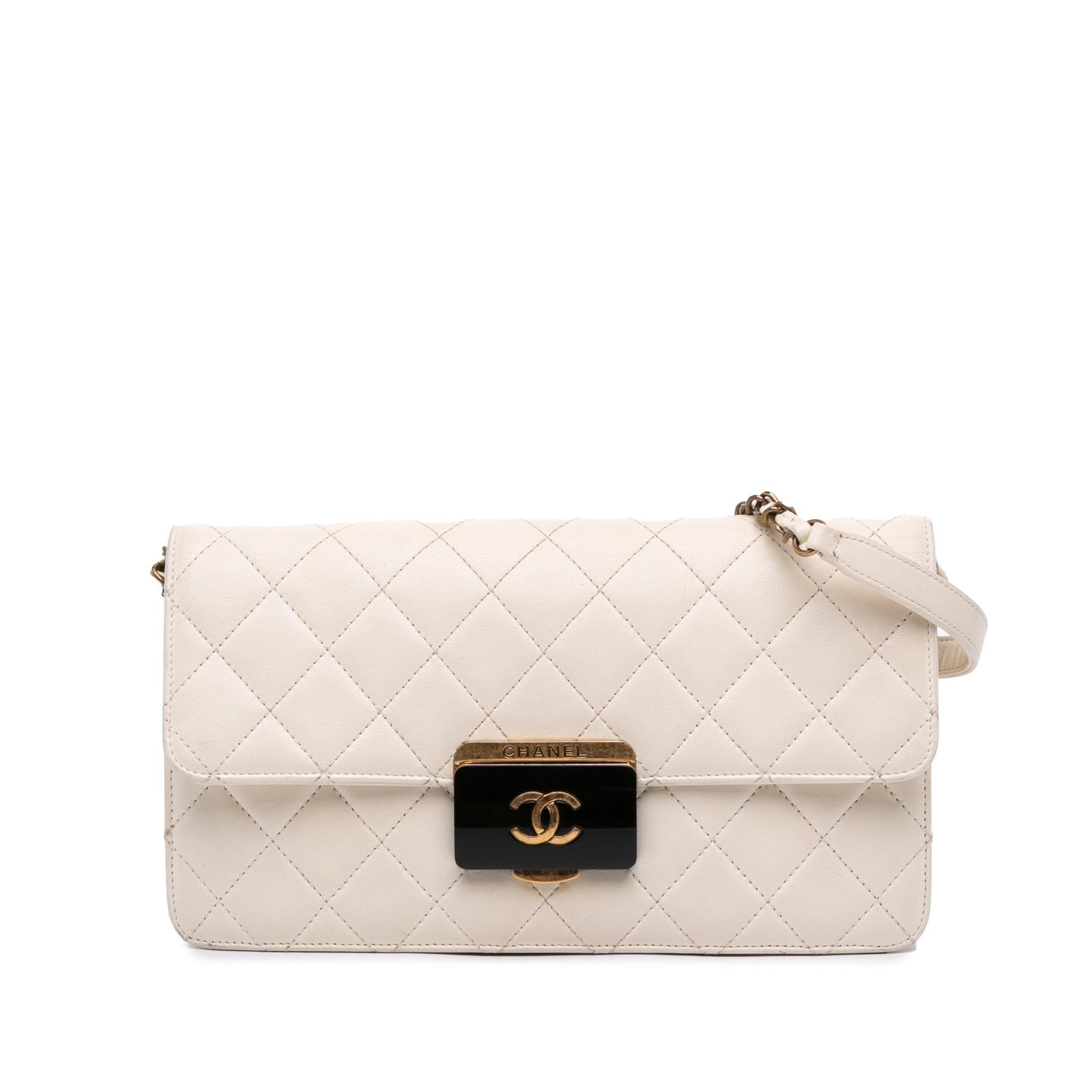 Chanel Sheepskin Beauty Flap Lock Handbag Lock Flap