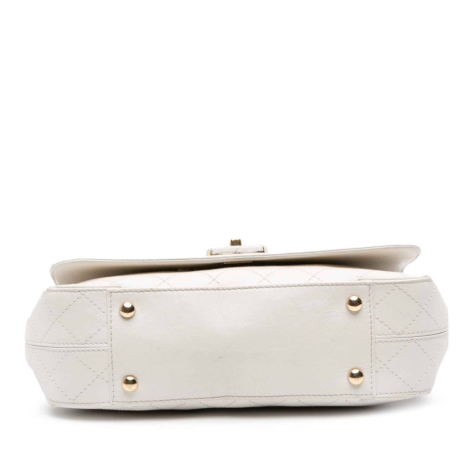 Chanel Stitched Calfskin Covered CC Flap Handbag