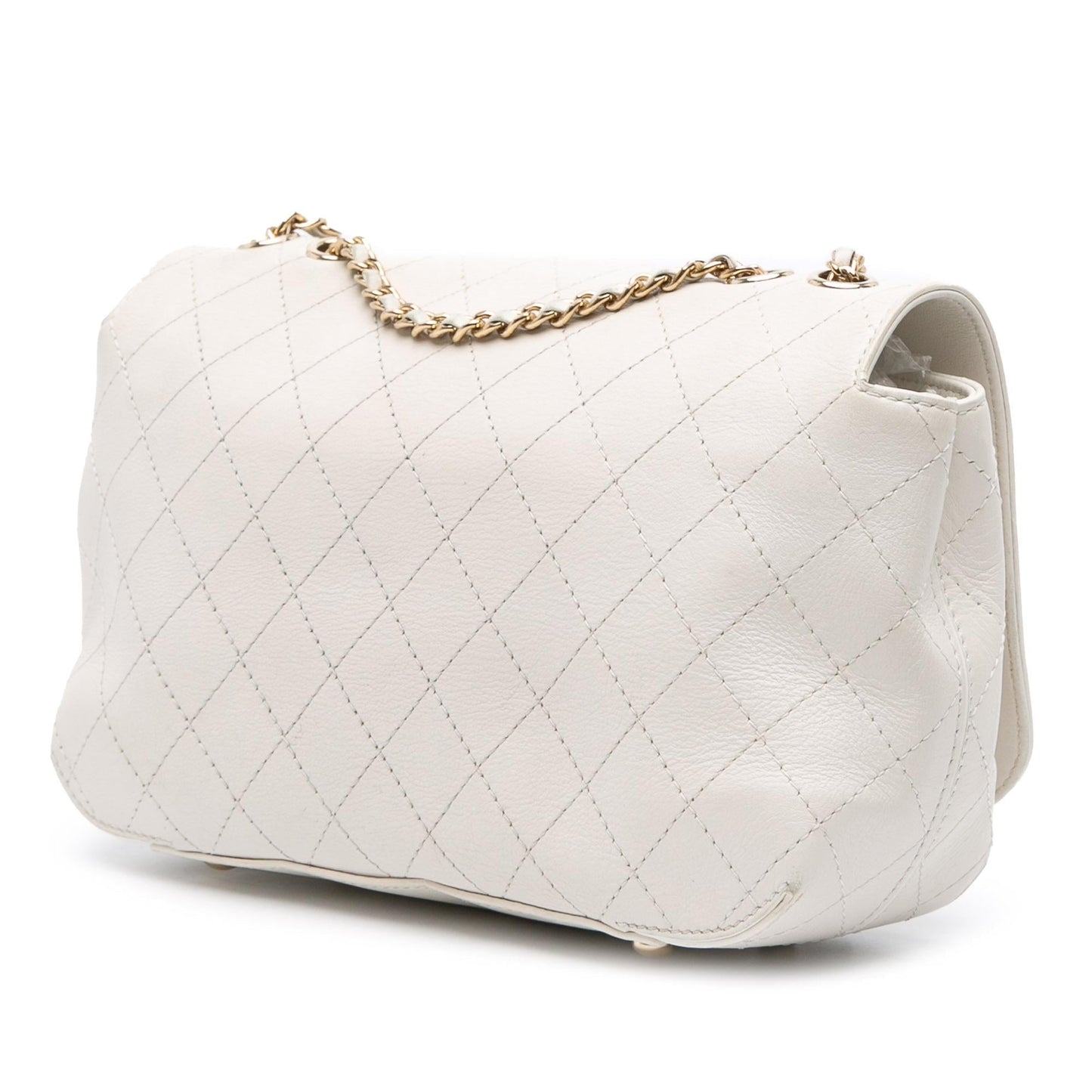 Chanel Stitched Calfskin Covered CC Flap Handbag