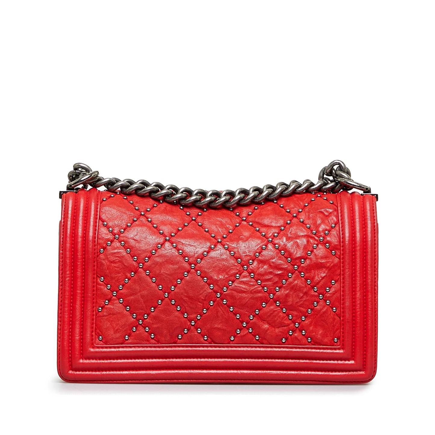 Chanel Studded Distressed Calfskin Boy Flap SHG-IQfxND Handbag