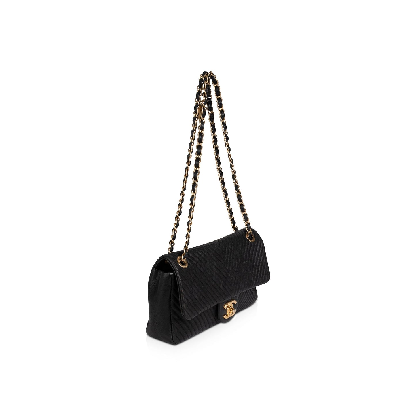Chanel Surpique Chevron Flap Travel Bag