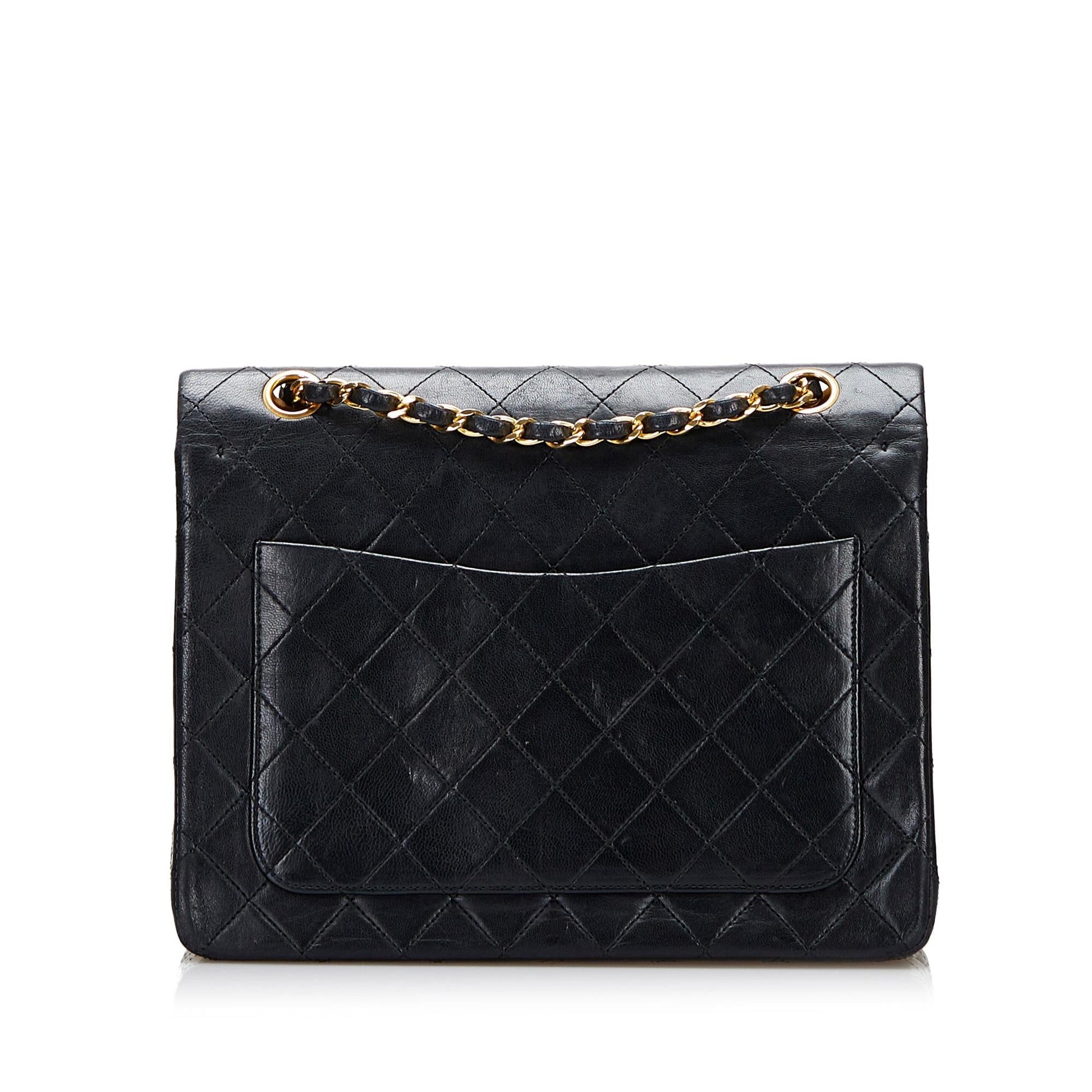 Chanel Tall Classic Lambskin Double Flap Handbag Denim Mini Jewelry