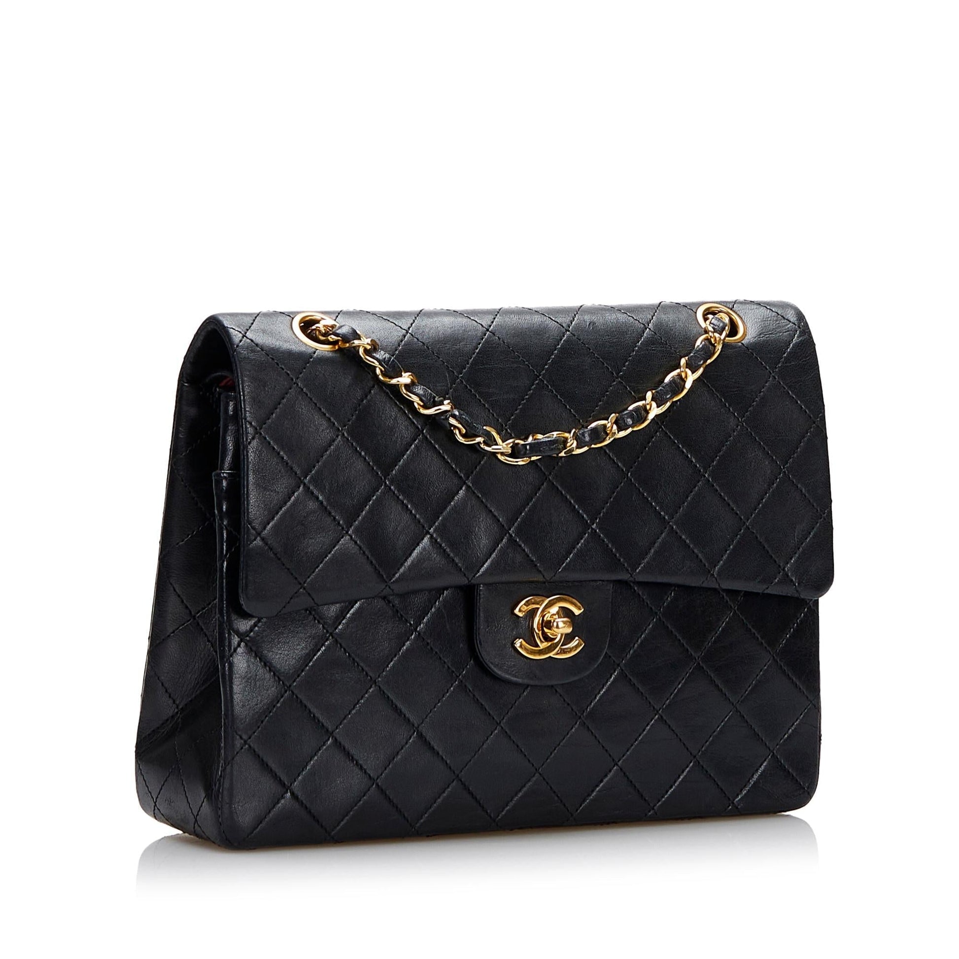 Chanel Tall Classic Lambskin Double Flap Handbag Denim Mini Jewelry