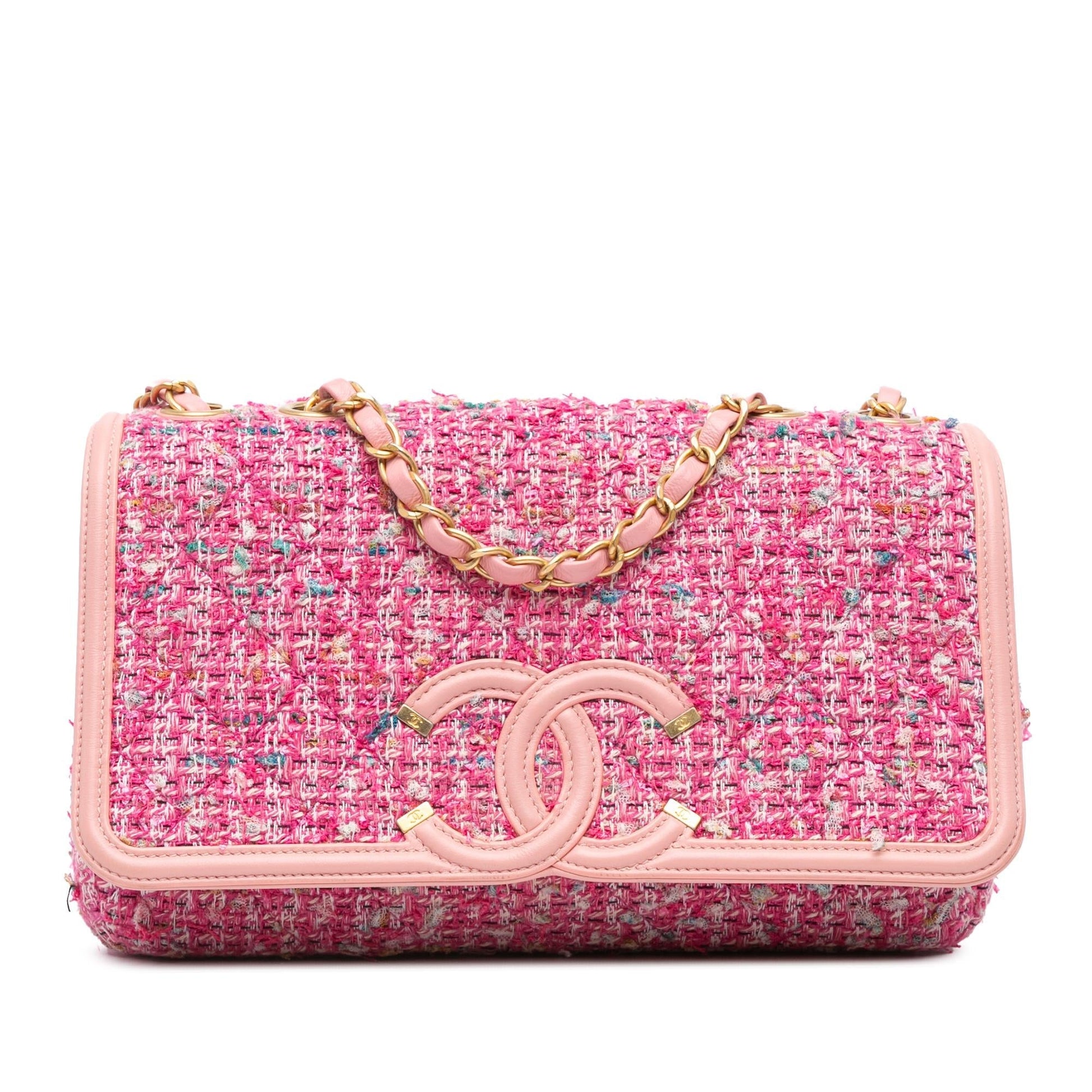 Chanel Tweed CC Filigree Flap Handbag
