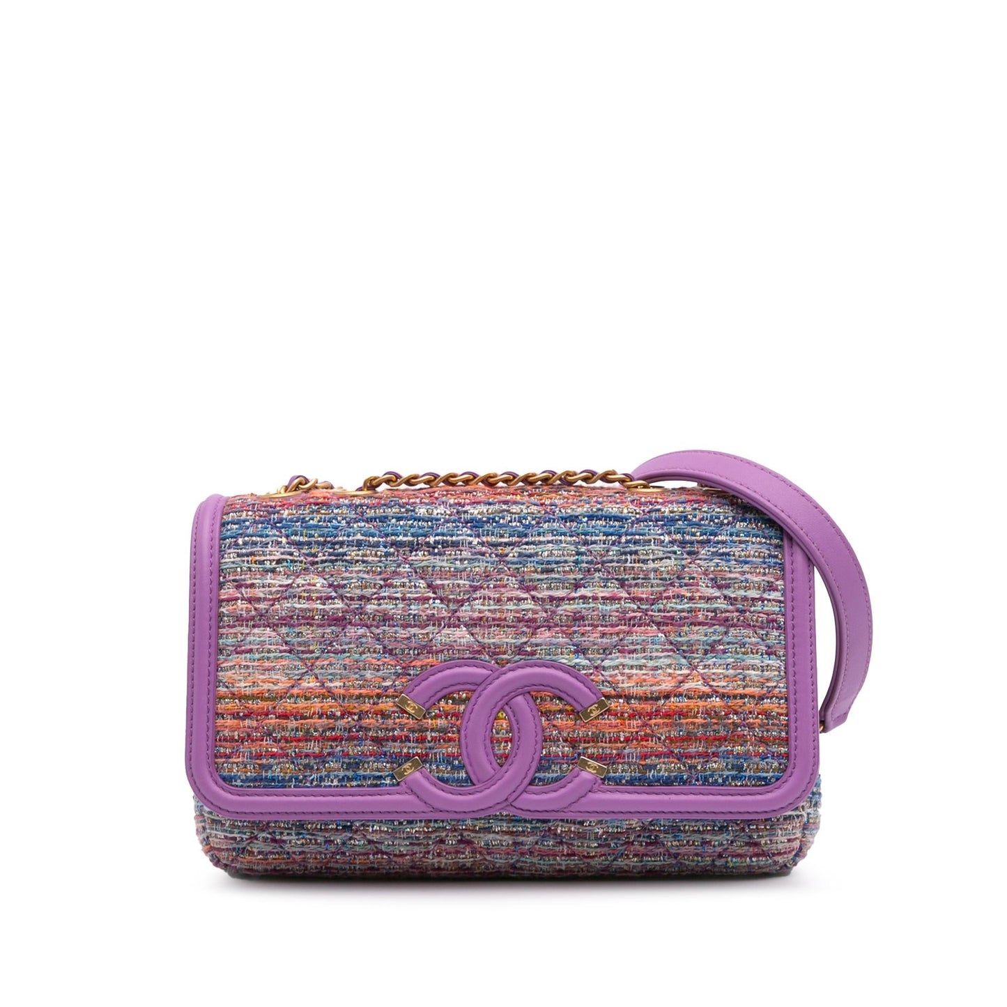 Chanel Tweed CC Filigree Flap Handbag Flap 1