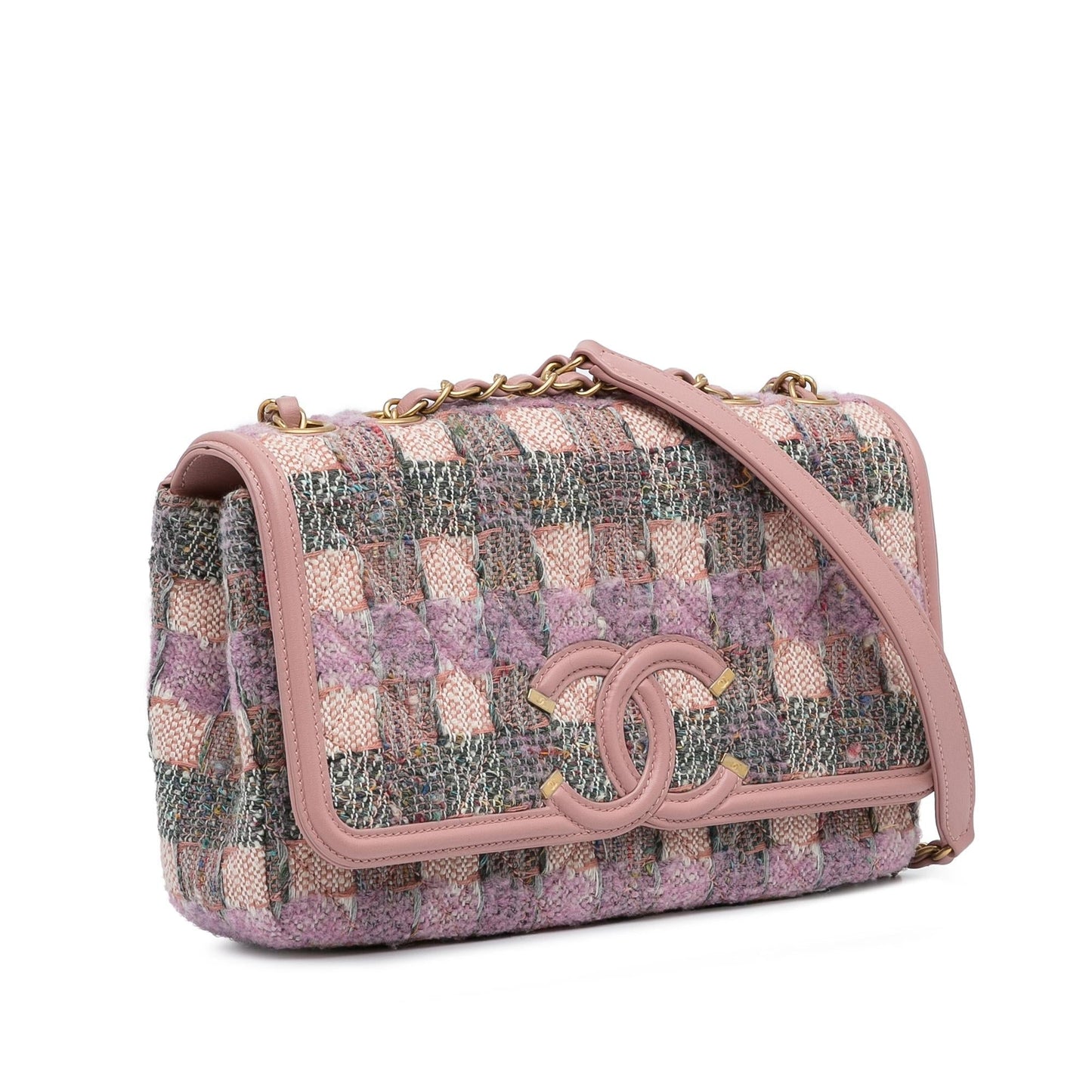 Chanel Tweed Filigree Flap SHG-AvwlCp Handbag