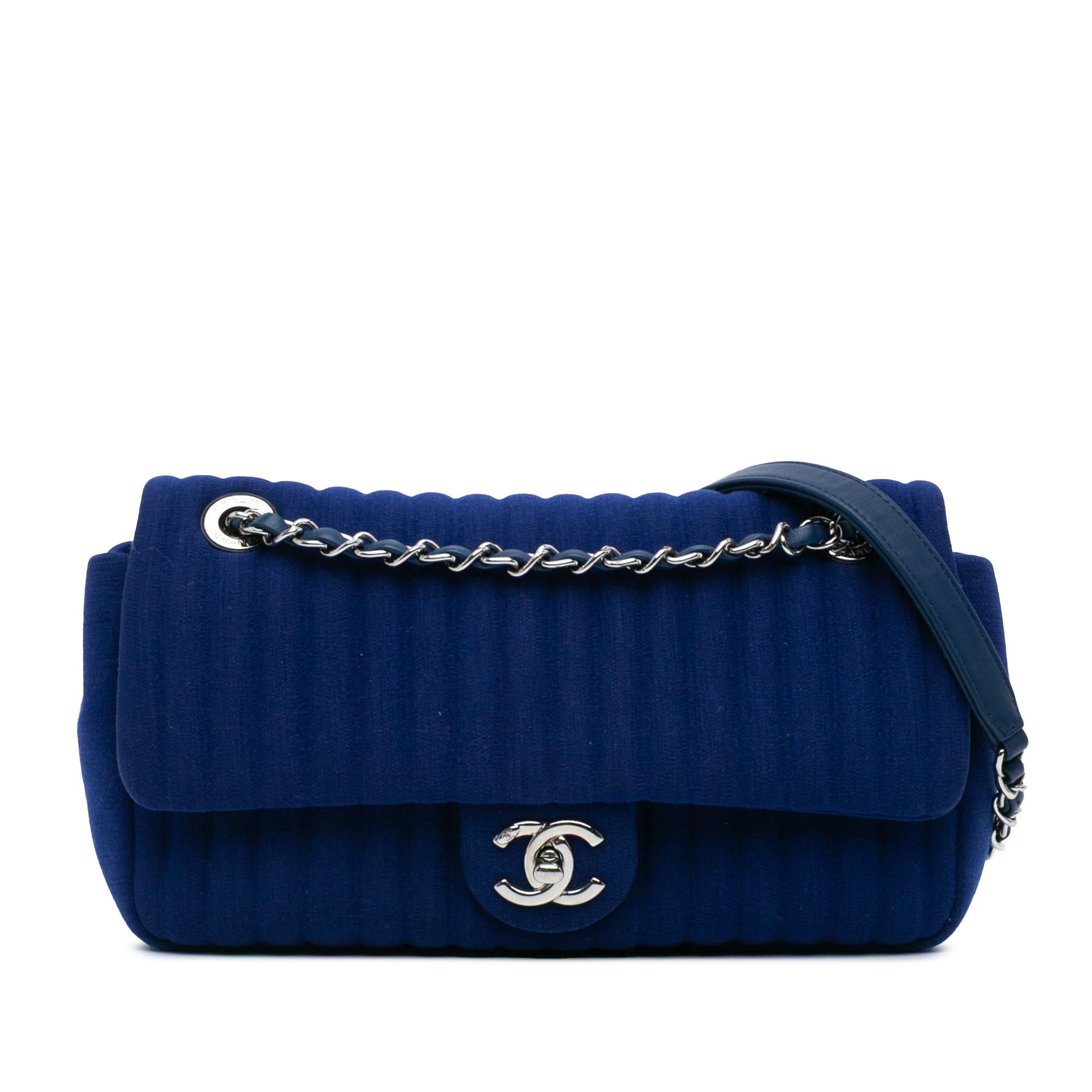 Chanel Vertical Quilted Jersey Flap Handbag Flap 1