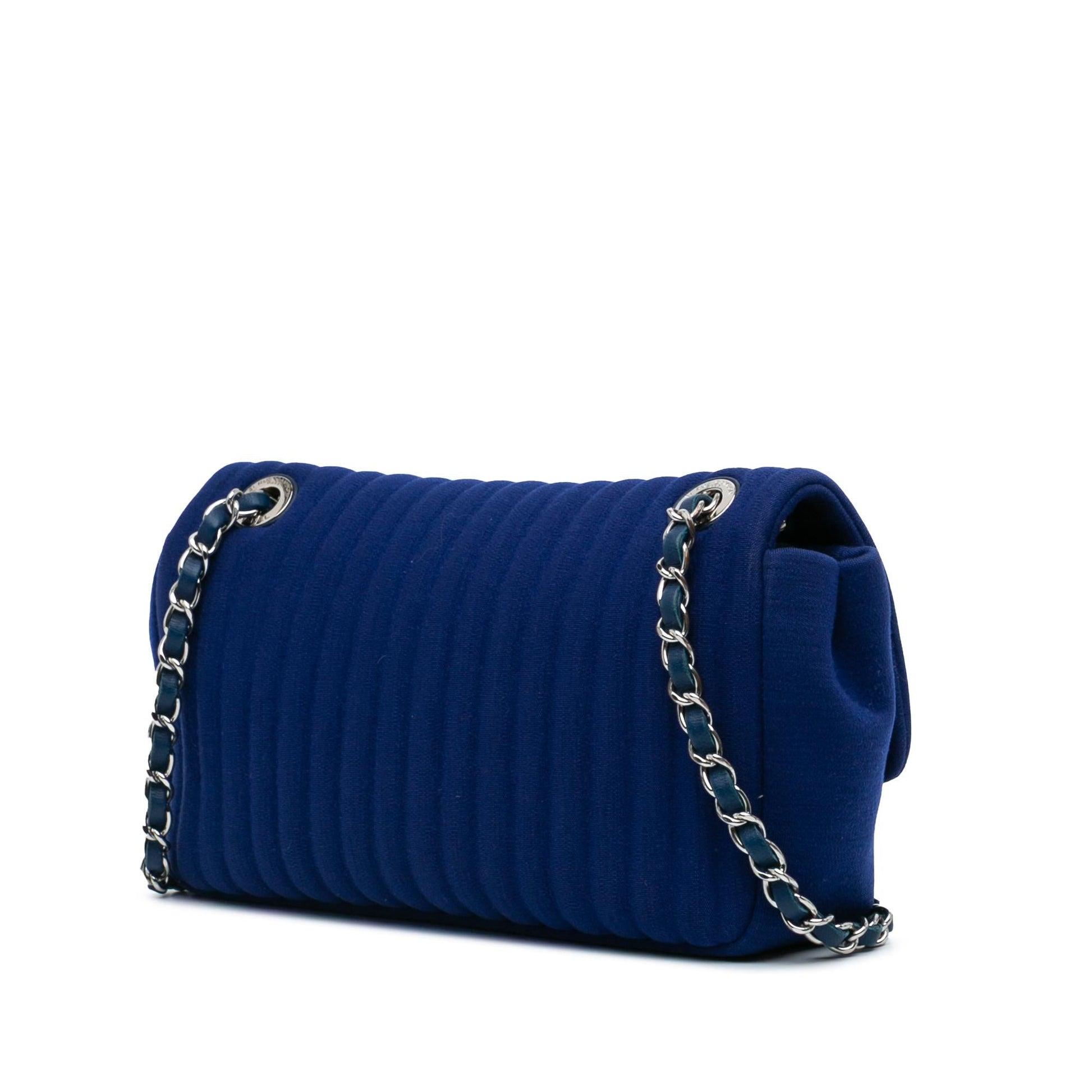 Chanel Vertical Quilted Jersey Flap Handbag Flap 1