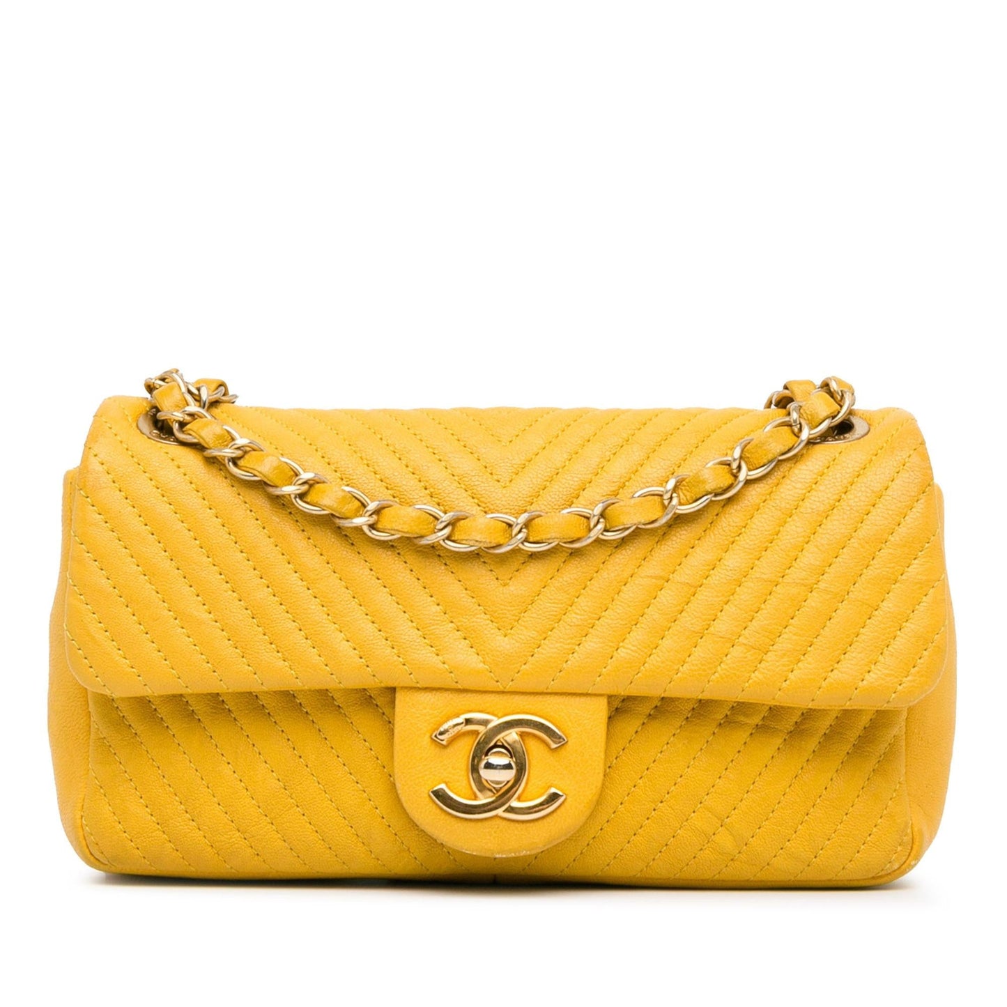 Chanel Wrinkled Calfskin Chevron Medallion Charm Surpique Key Chain