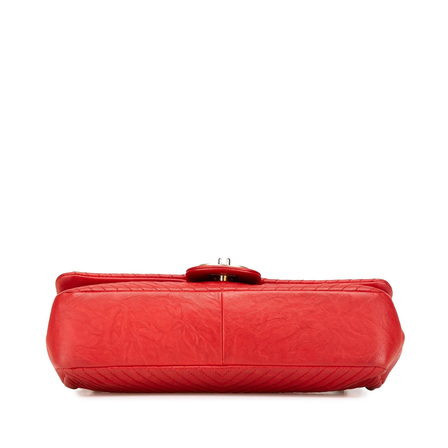 Chanel Wrinkled Calfskin Quilted Chevron Medallion Charm Key Chain