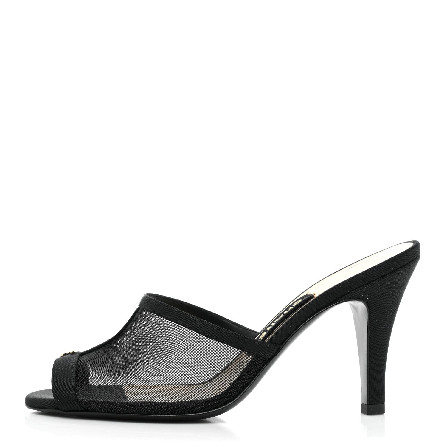 Chanel Mesh Grosgrain Cc Heeled Mules Bag