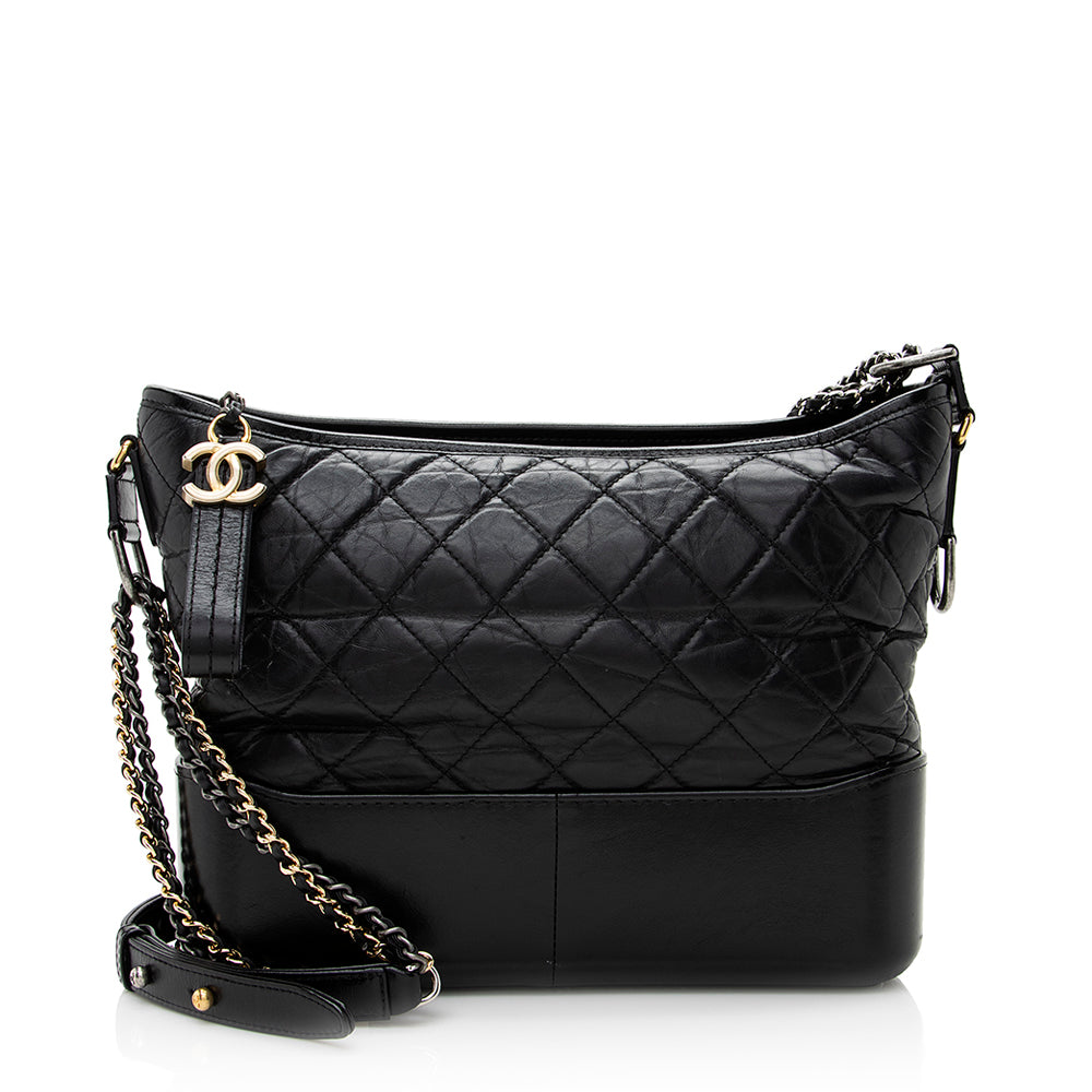 Chanel Aged Calfskin Gabrielle Hobo SHF Shoulder Bag Hobo Shf