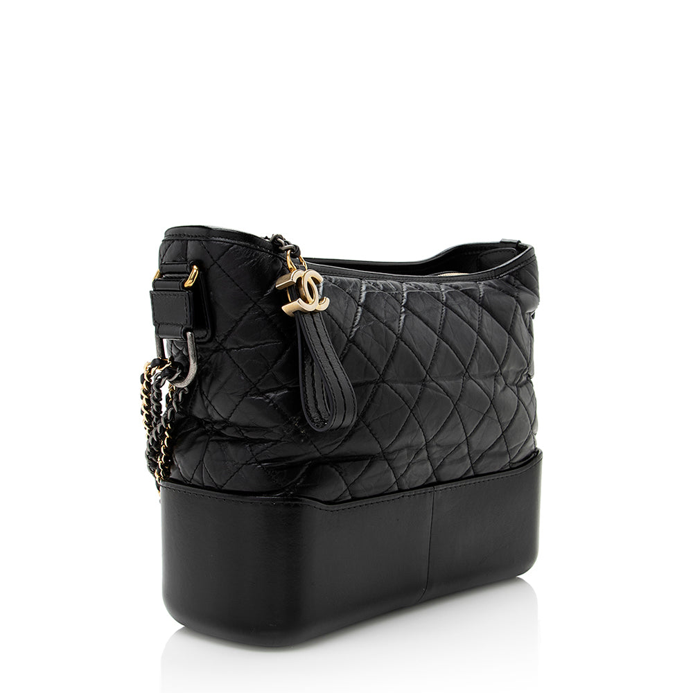 Chanel Aged Calfskin Gabrielle Hobo SHF Shoulder Bag Hobo Shf