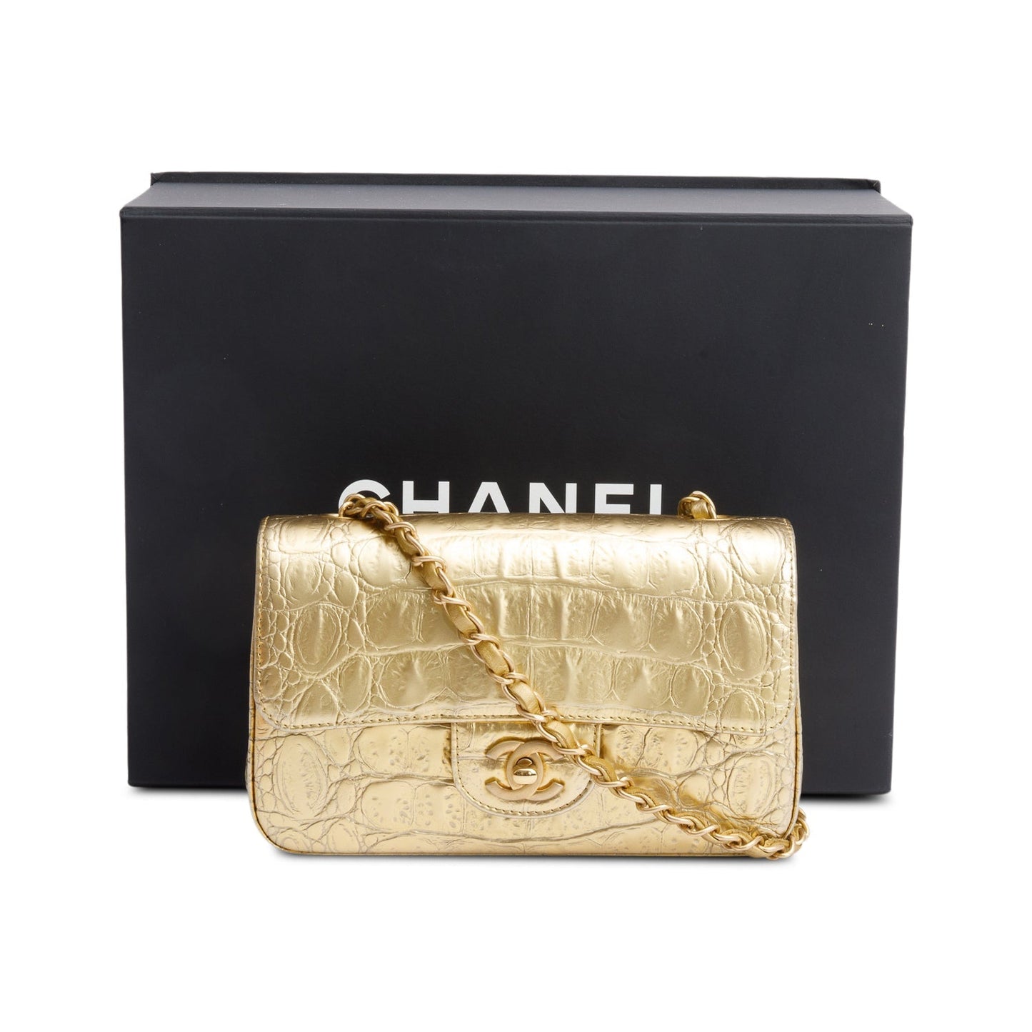Chanel n Classic Rectangular Flap Leather Calfskin Gold Travel Bag