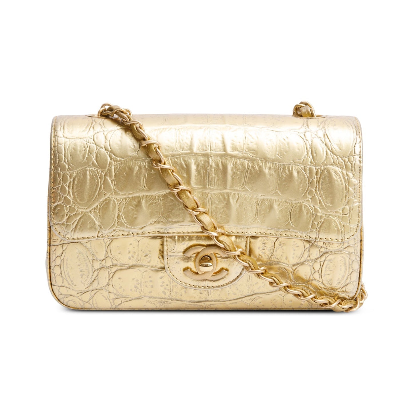 Chanel n Classic Rectangular Flap Leather Calfskin Gold Travel Bag