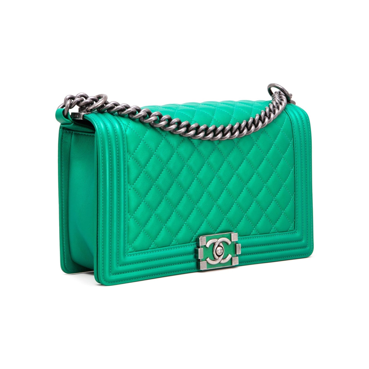 Chanel BOY RARE Green Handbag