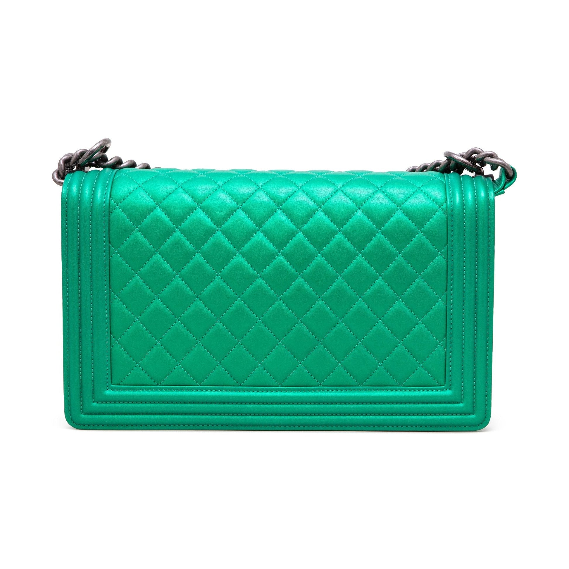 Chanel BOY RARE Green Handbag