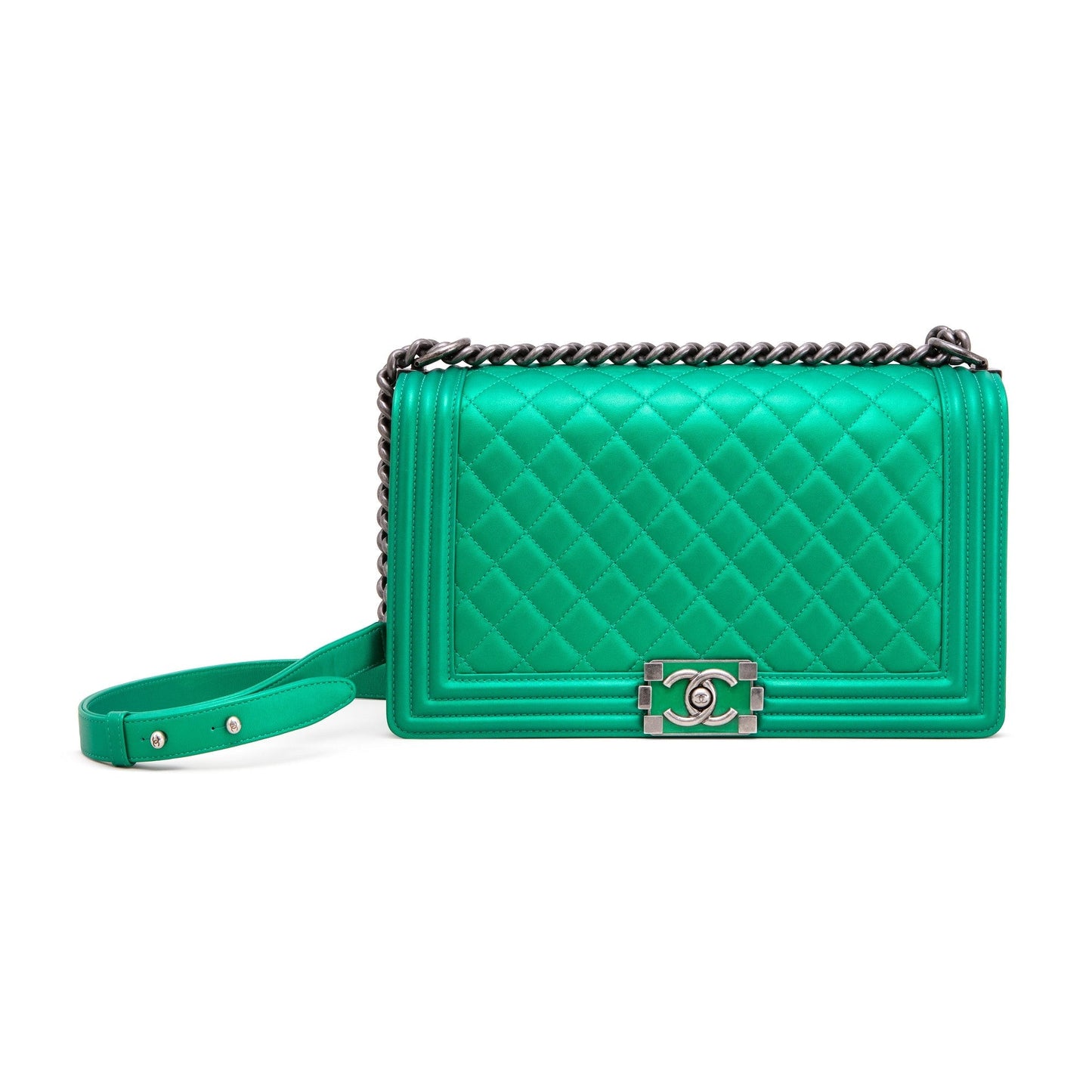 Chanel BOY RARE Green Handbag