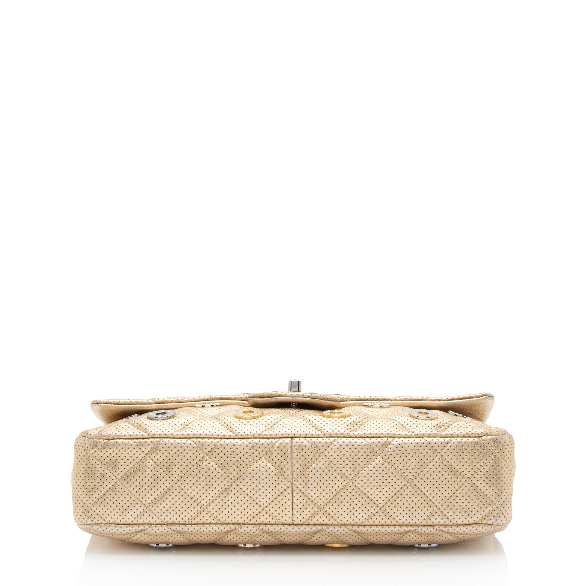 Chanel Metallic Perforated Lambskin CC Medals Medium Flap Bag (SHF-5oF95y)