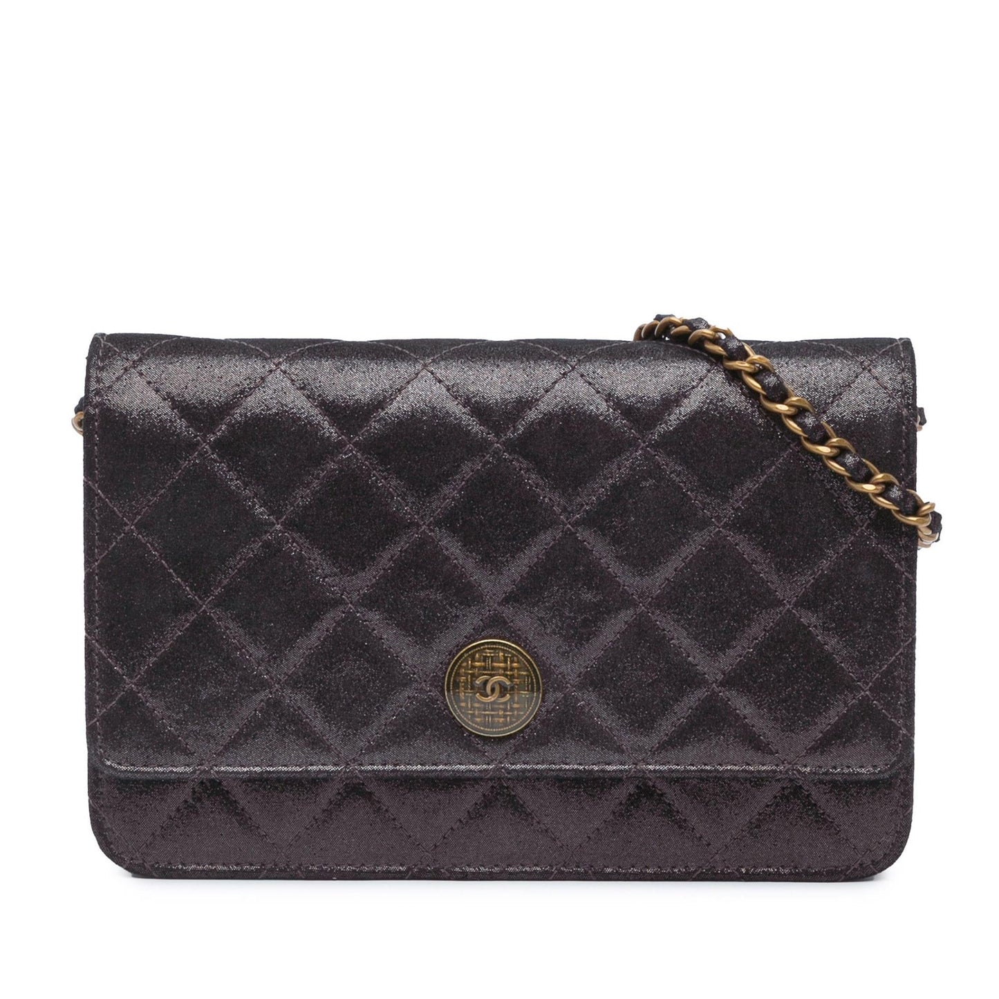 Chanel Metiers dArt Quilted Iridescent Lambskin Tartan Wallet Case
