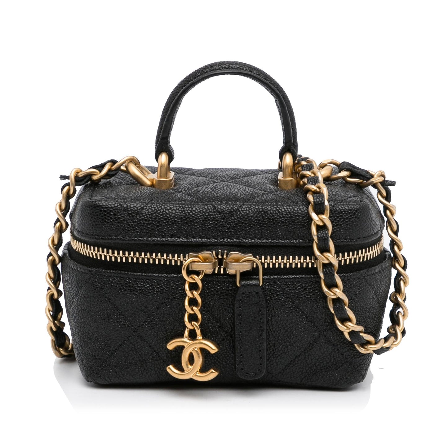 Chanel Micro Caviar Vanity Handbag Shg Hliw6X
