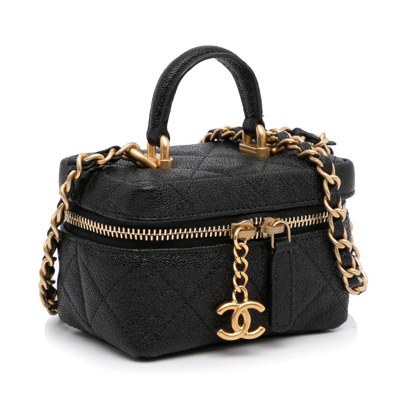 Chanel Micro Caviar Vanity Handbag Shg Hliw6X