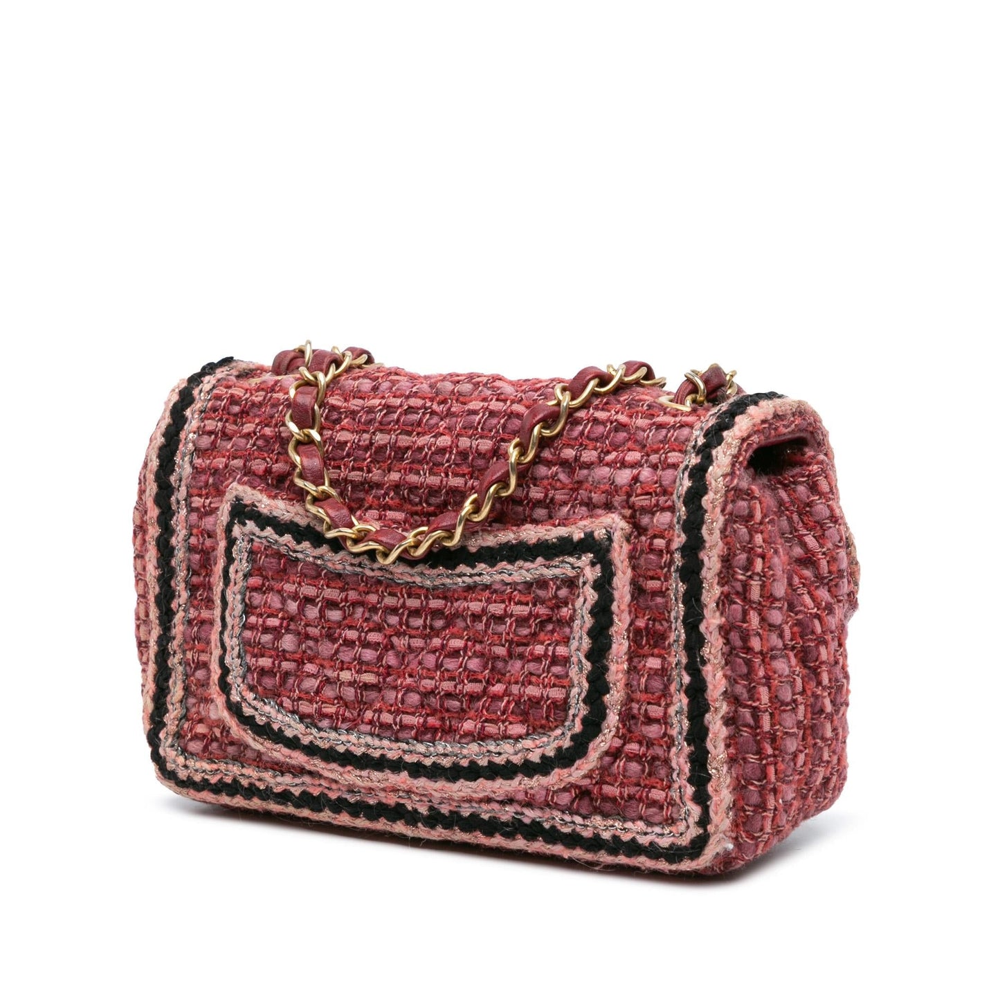 Chanel Braided Classic Tweed Single Flap Shoulder Bag