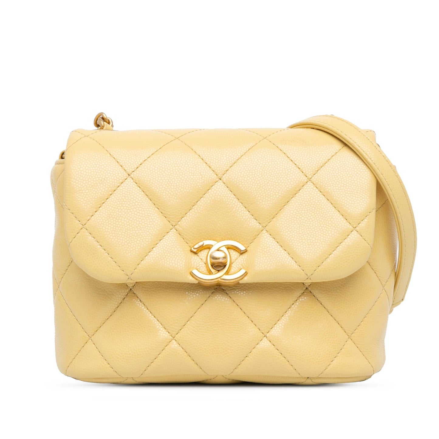 Chanel CC Quilted Caviar Flap Mini Bag