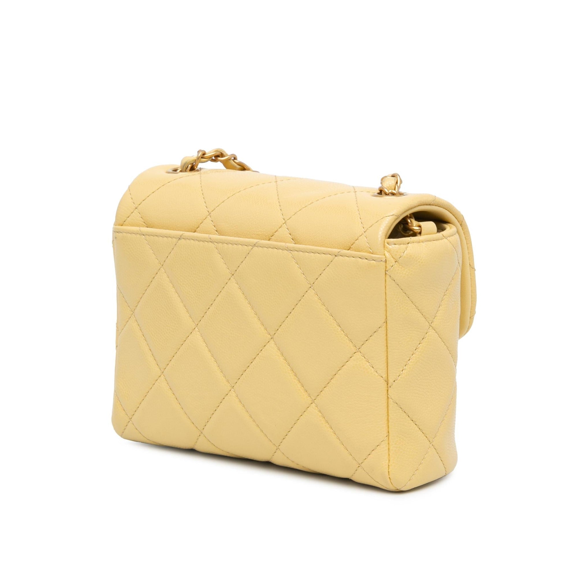 Chanel CC Quilted Caviar Flap Mini Bag