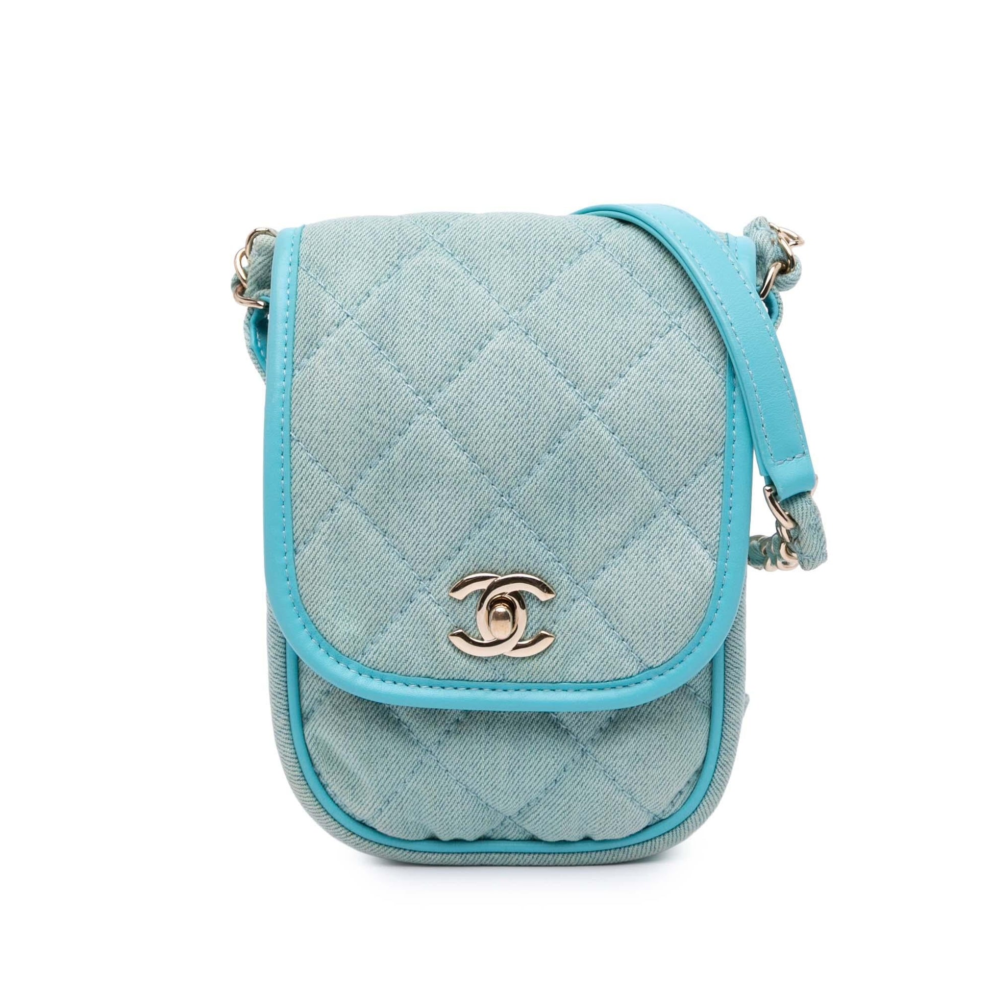 Chanel CC Quilted Denim Crossbody Bag