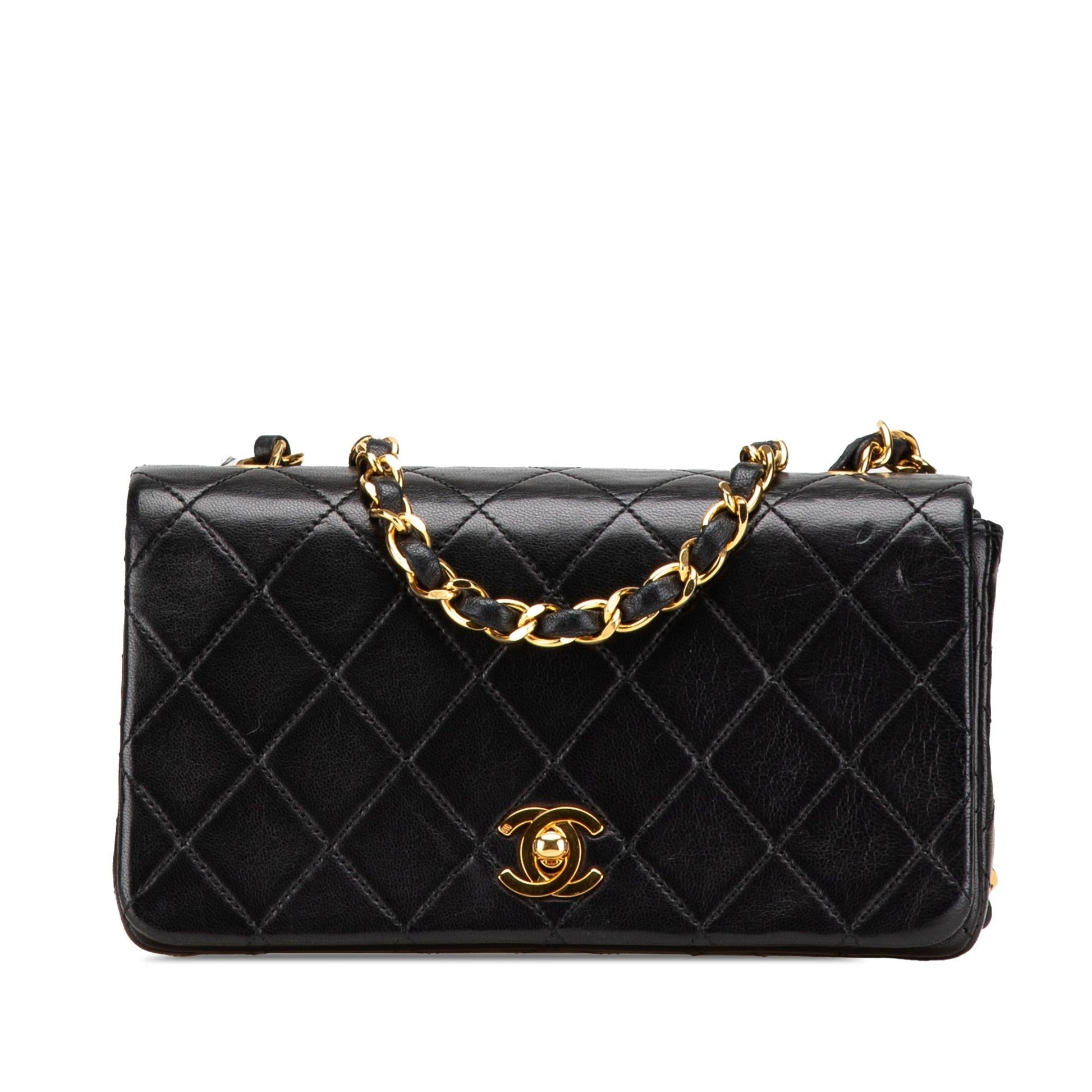 Chanel CC Quilted Lambskin Full Flap Mini Bag Flap 3