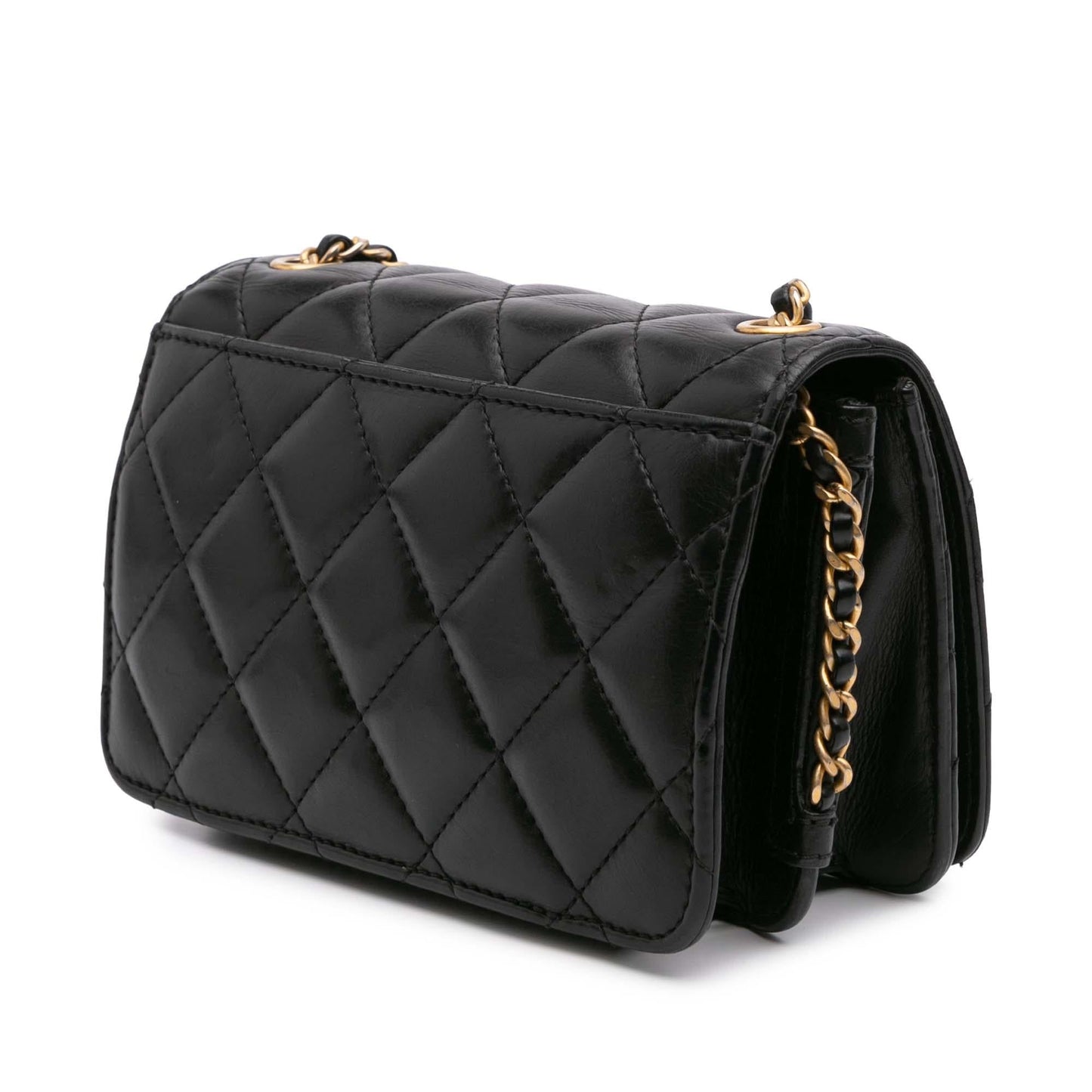 Chanel CC Quilted Lambskin Full Flap Mini Bag Flap 4