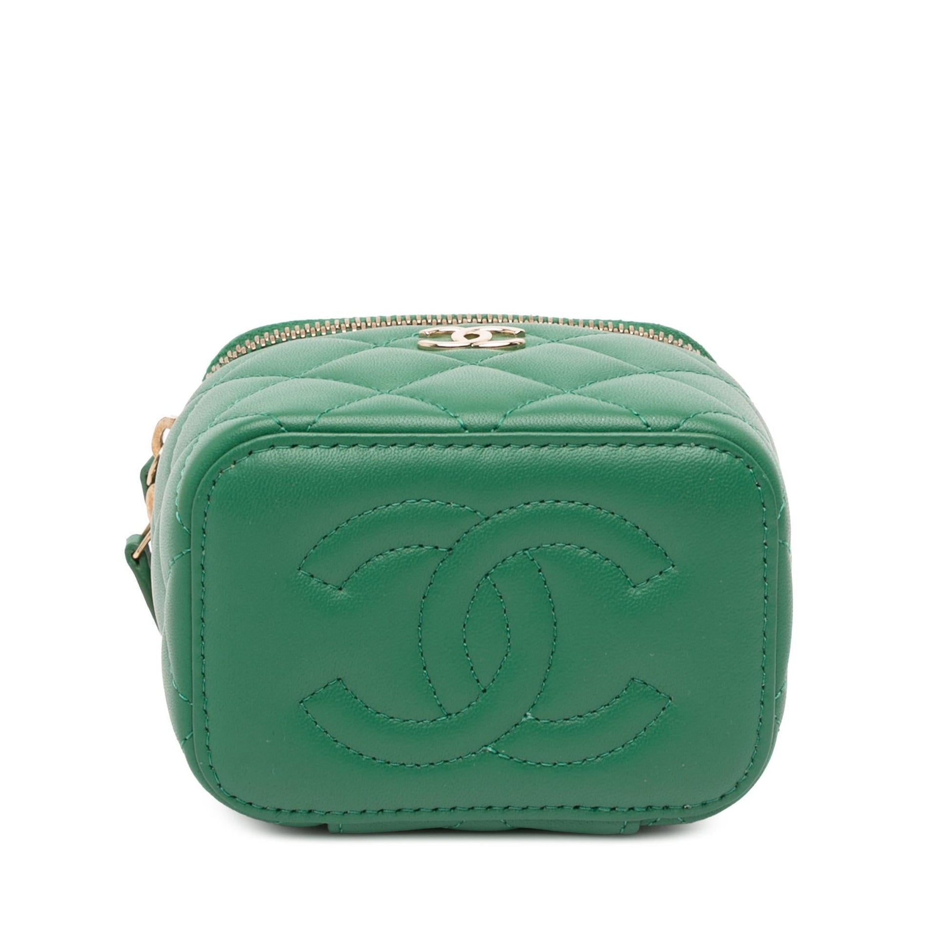Chanel CC Quilted Lambskin Top Handle Vanity Mini Bag