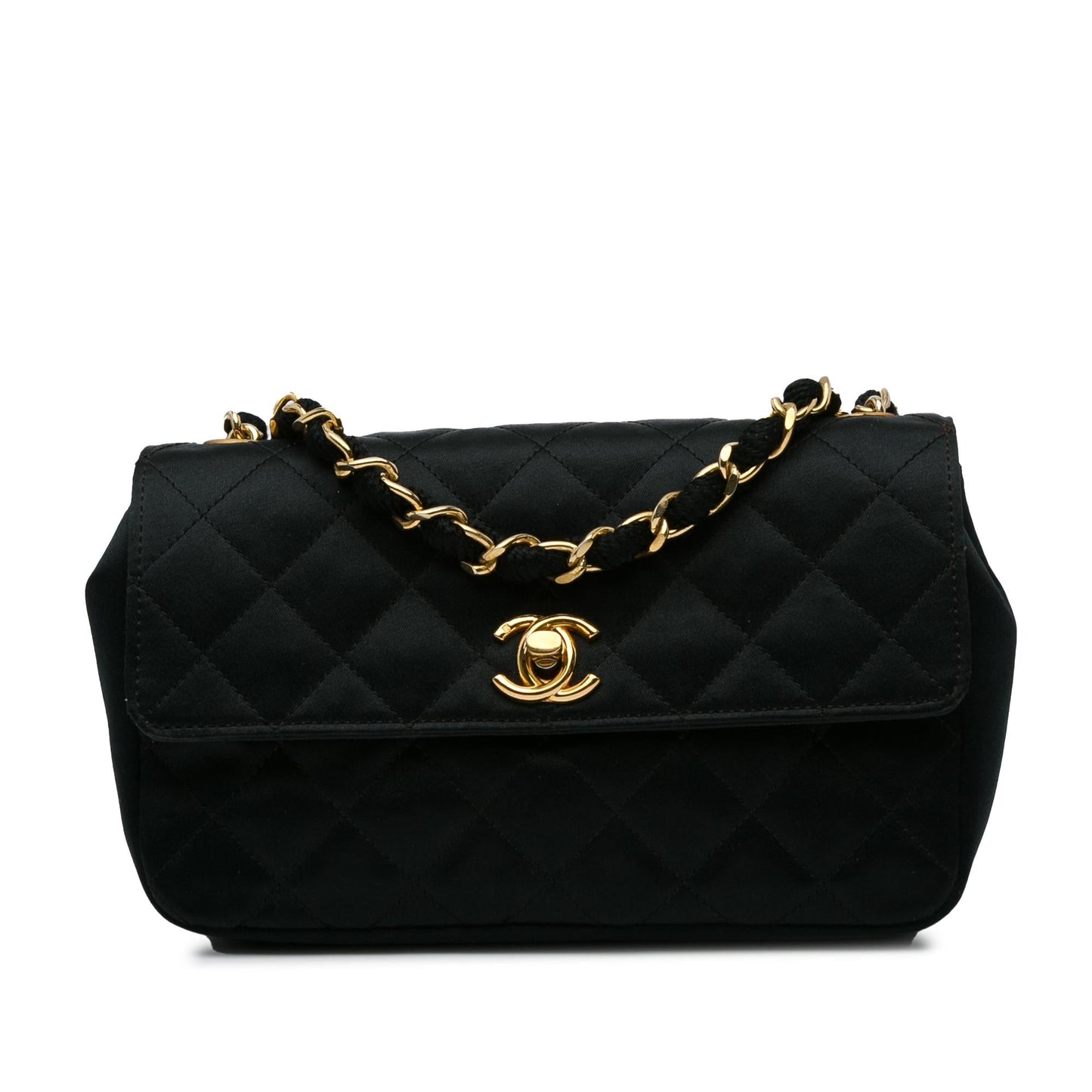 Chanel CC Quilted Satin Flap SHG-GrIueb Mini Bag