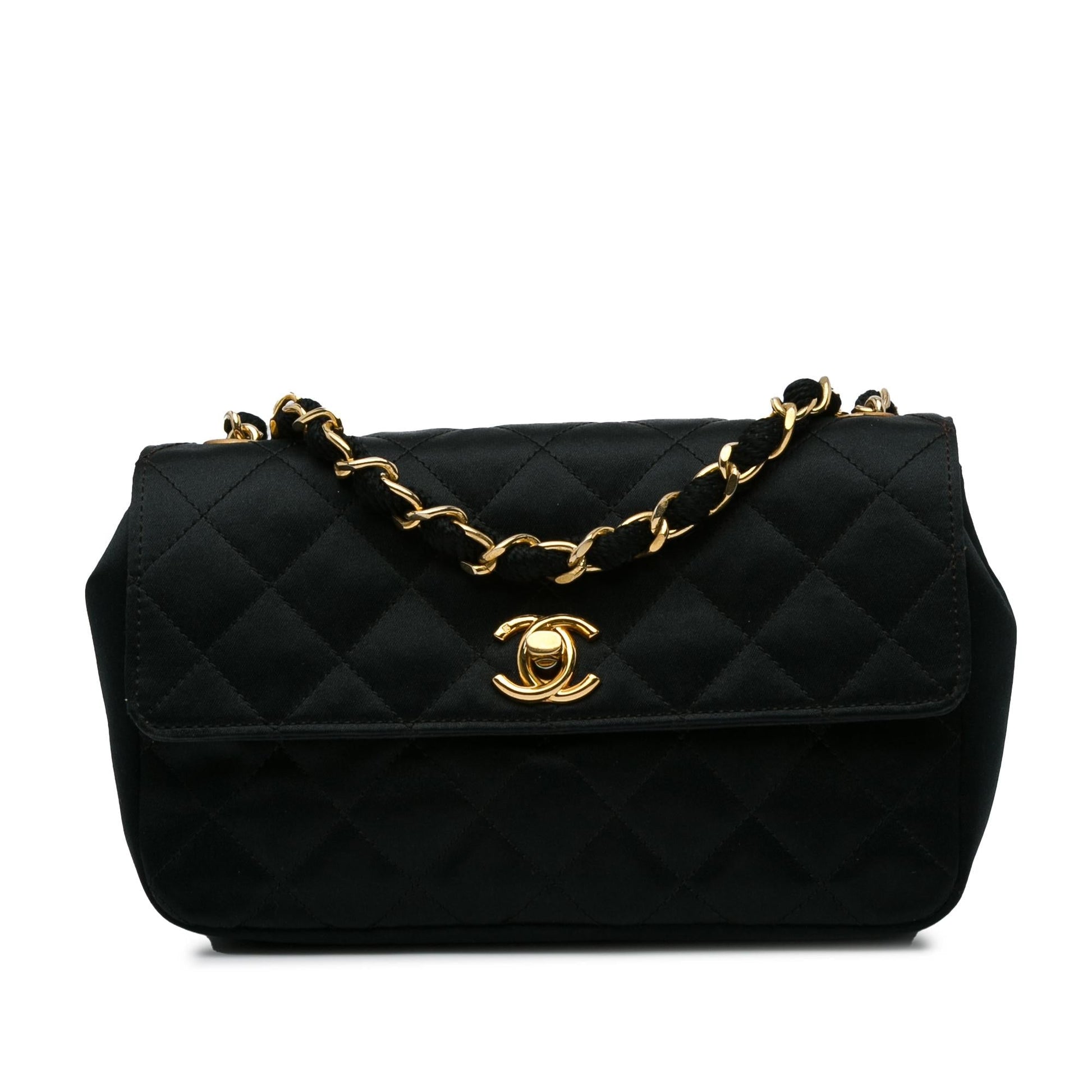 Chanel CC Quilted Satin Flap SHG-GrIueb Mini Bag
