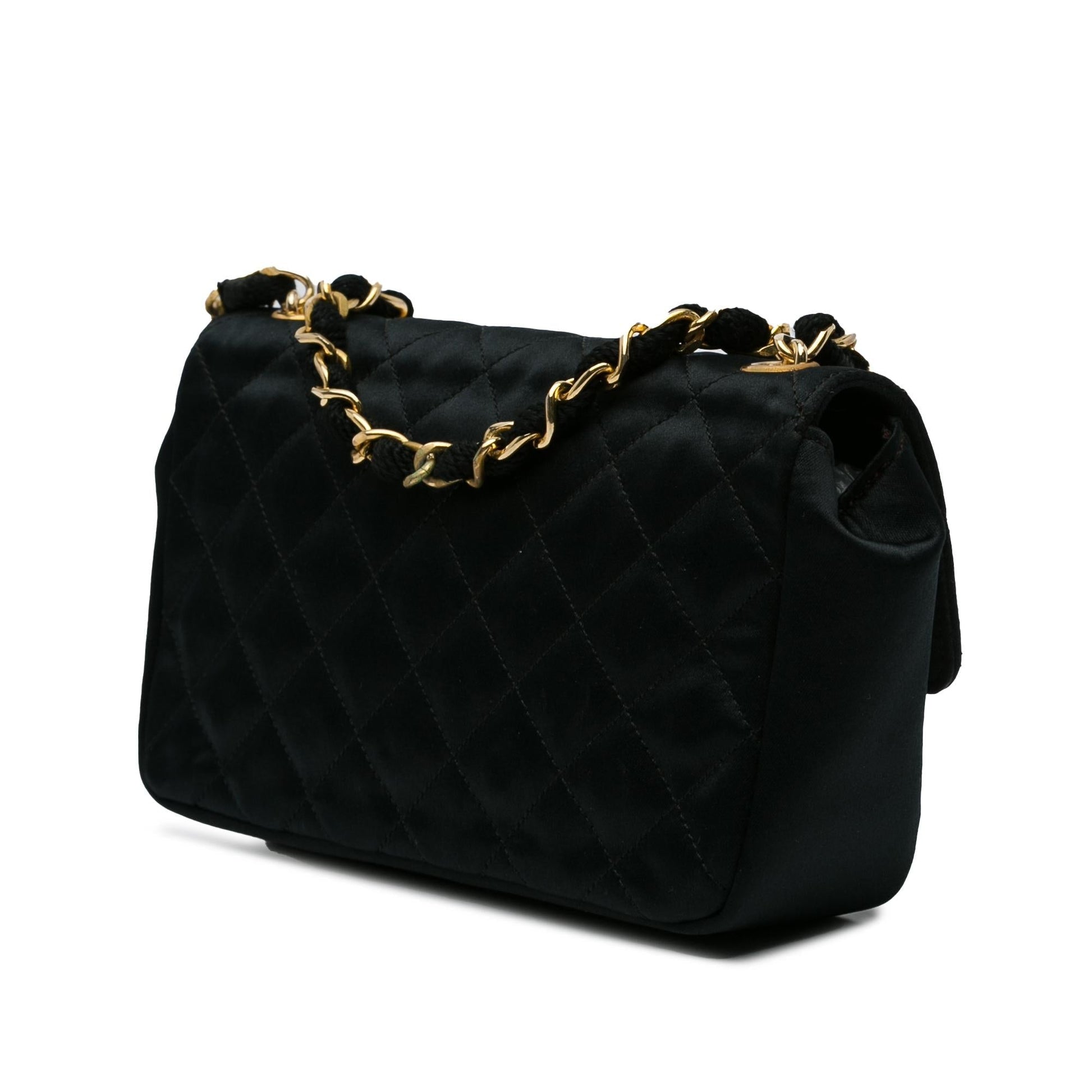 Chanel CC Quilted Satin Flap SHG-GrIueb Mini Bag
