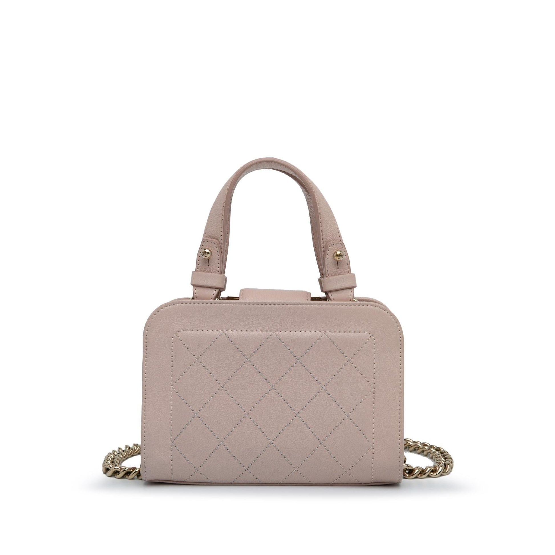 Chanel Mini Calfskin Label Click Shopping Tote (SHG-2qUZVI)