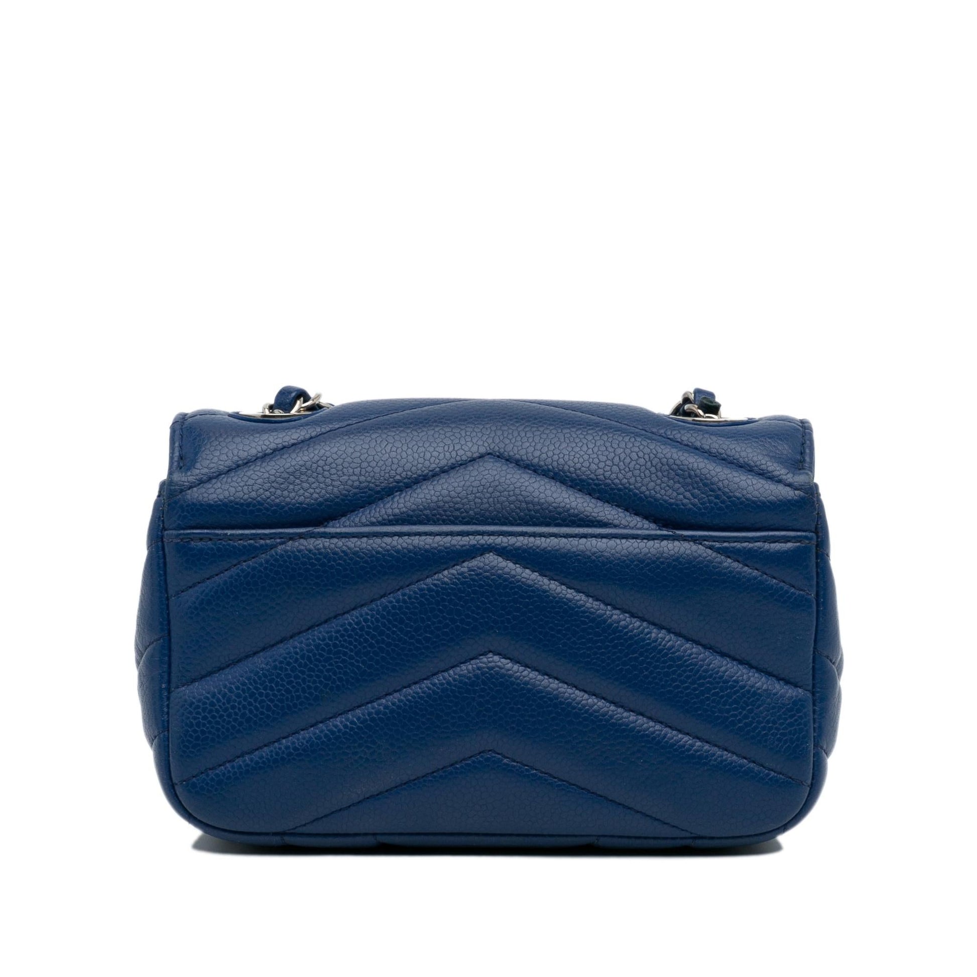 Chanel Caviar Chevron Data Center Envelope Flap Shoulder Bag