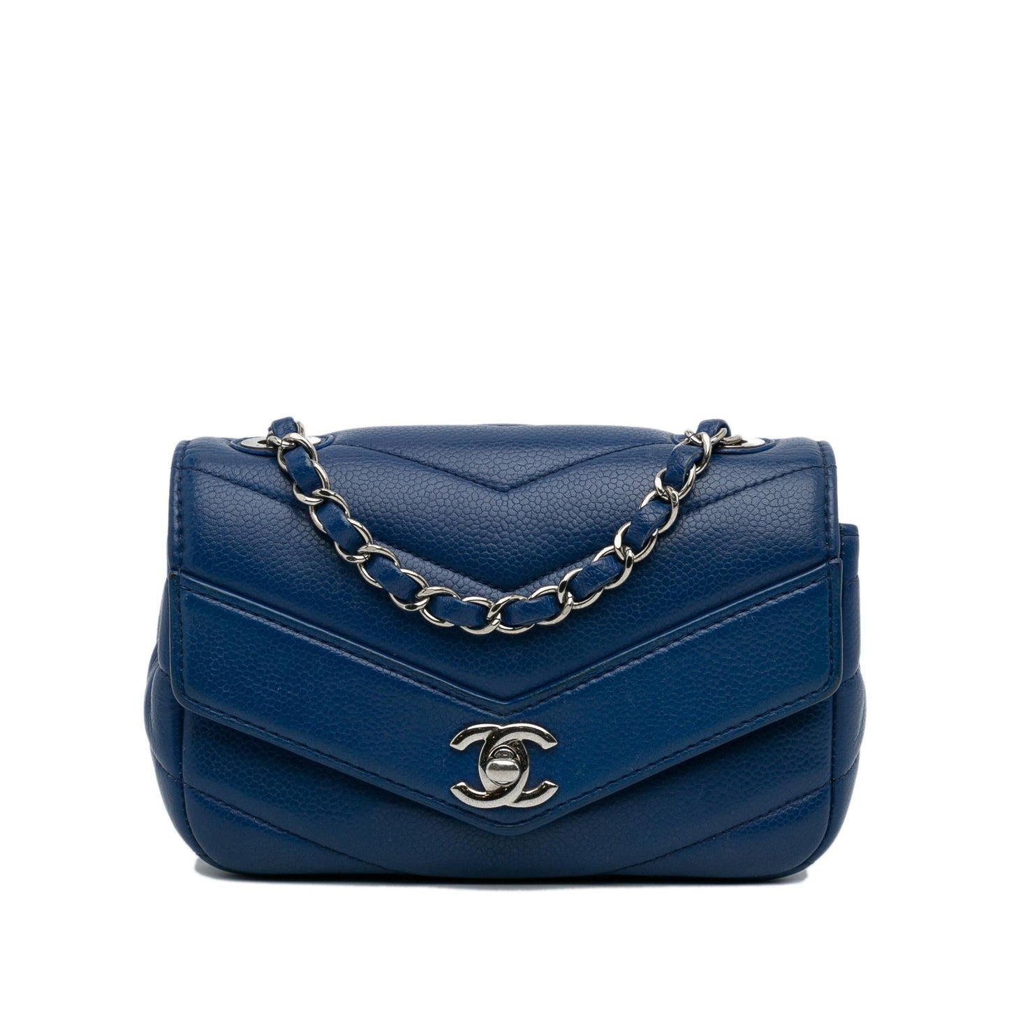 Chanel Caviar Chevron Data Center Envelope Flap Shoulder Bag