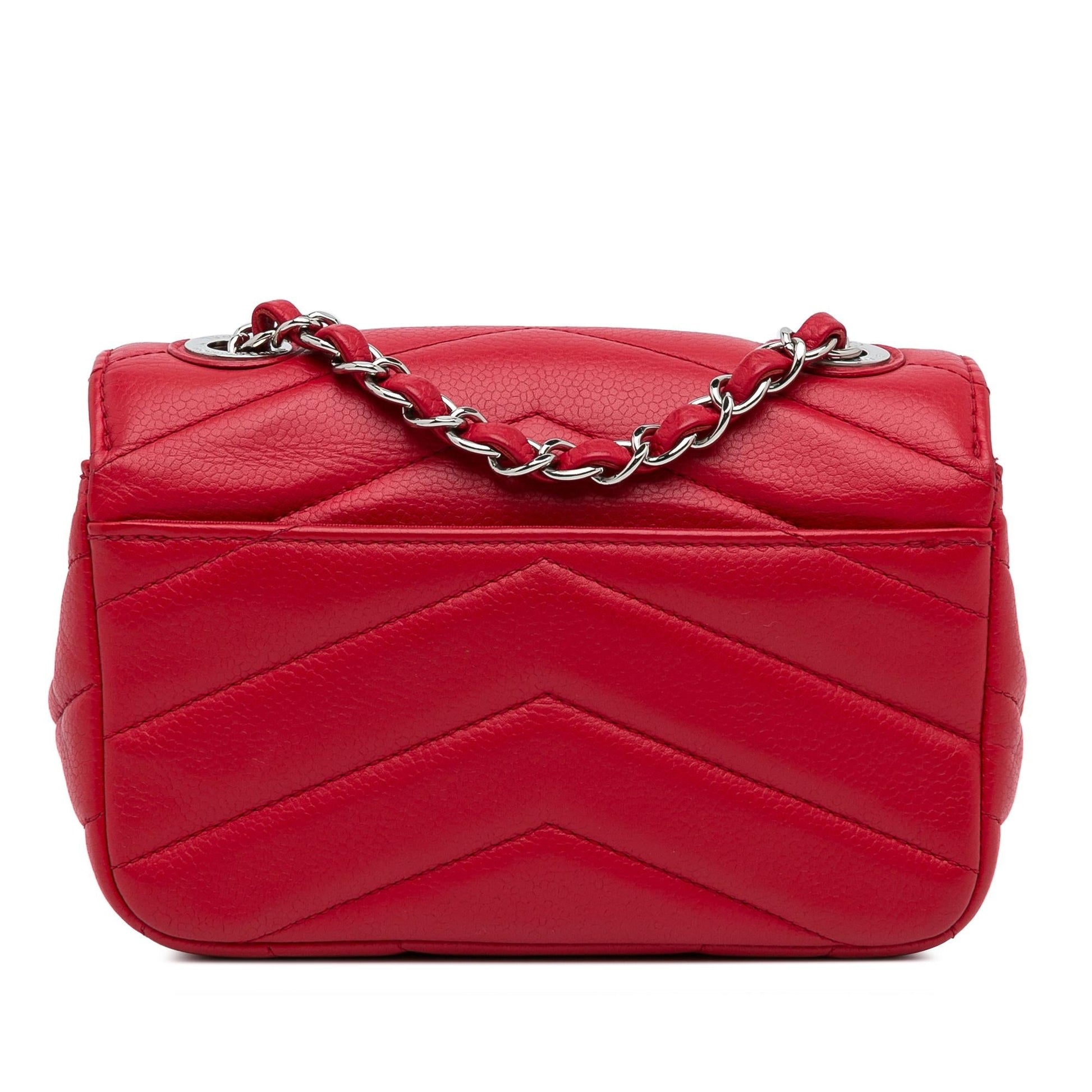 Chanel Caviar Chevron Data Center Envelope Flap Shoulder Bag Shg Xirjr6
