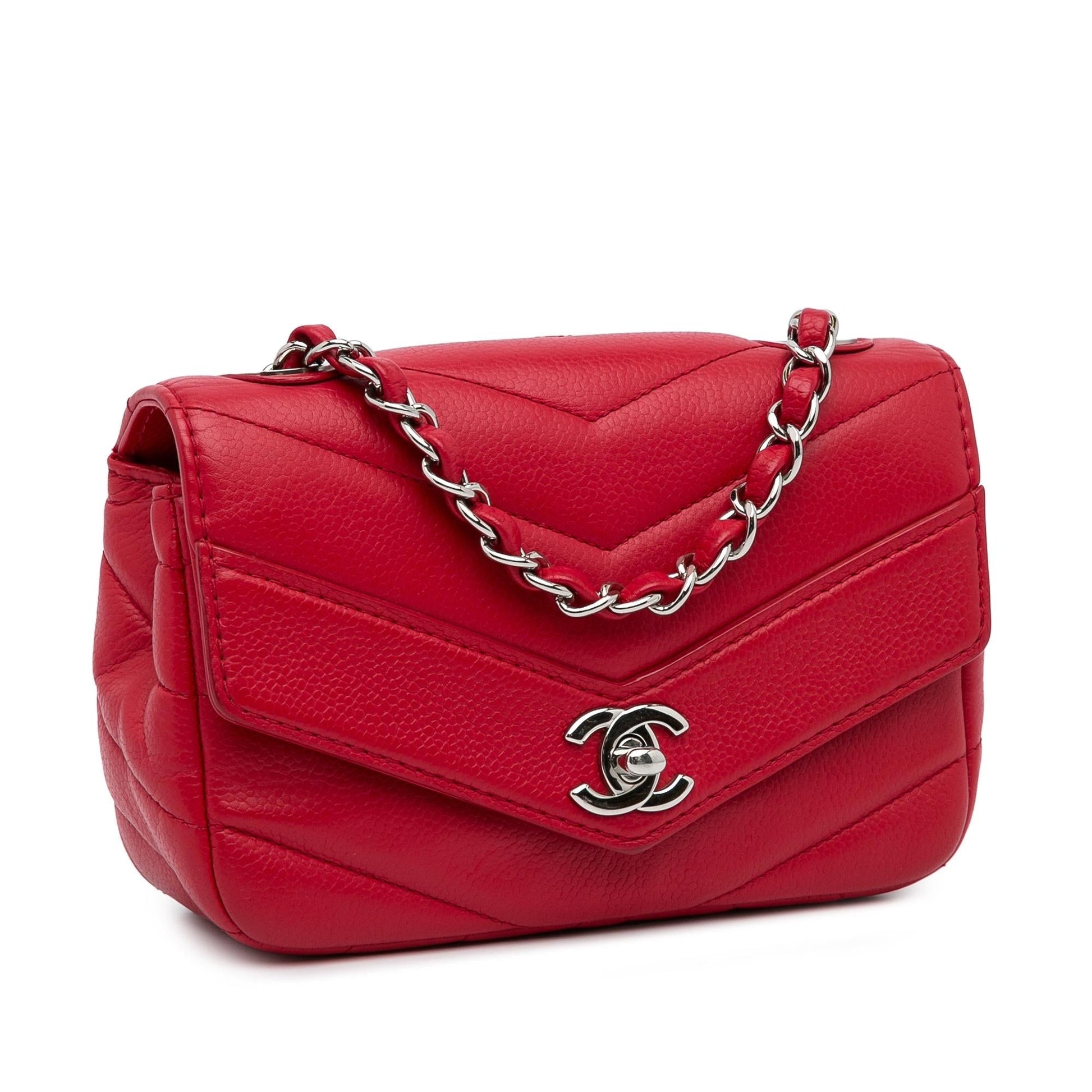 Chanel Caviar Chevron Data Center Envelope Flap Shoulder Bag Shg Xirjr6