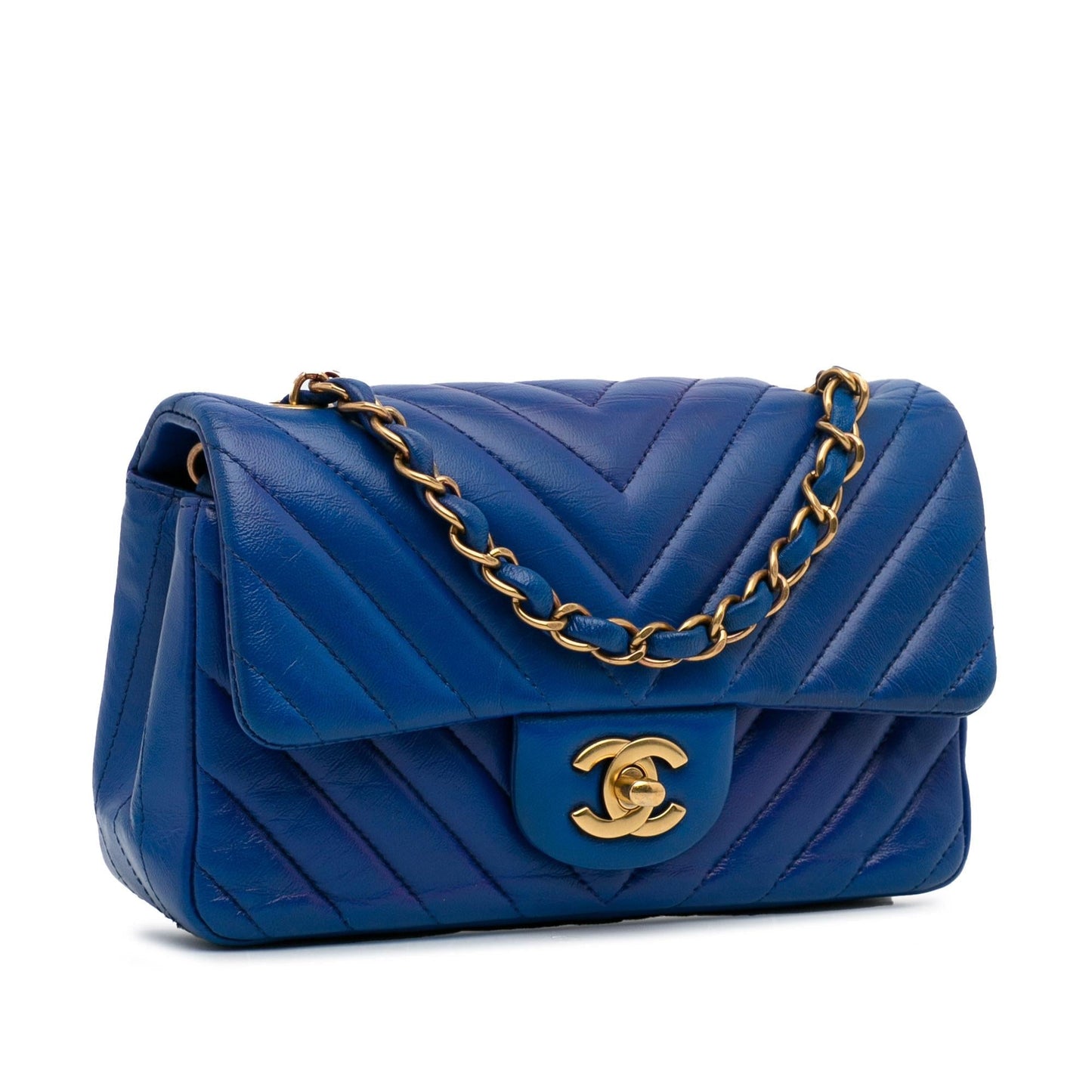 Chanel Chevron Quilted Lambskin Rectangular Flap SHG-S3wMjz Shoulder Bag