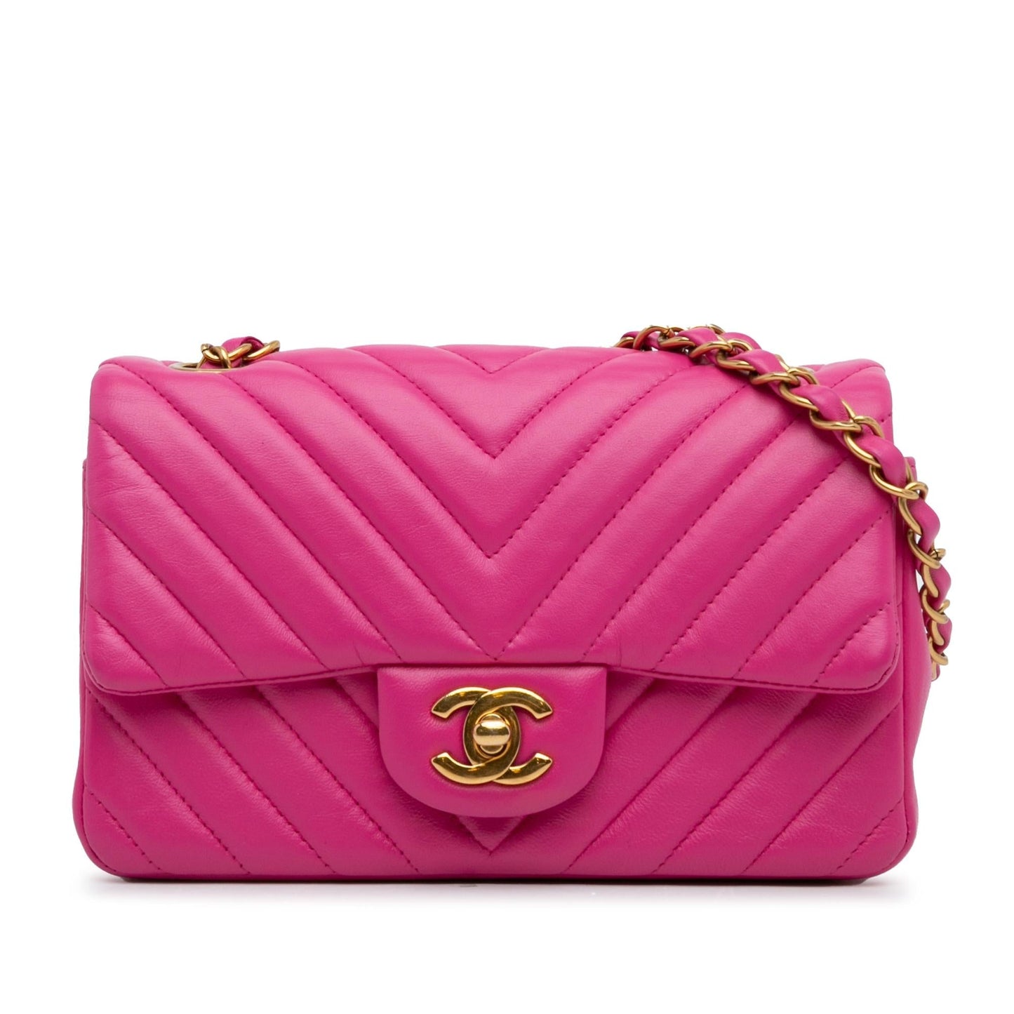 Chanel Chevron Quilted Lambskin Rectangular Flap SHG-nY0kHq Mini Bag