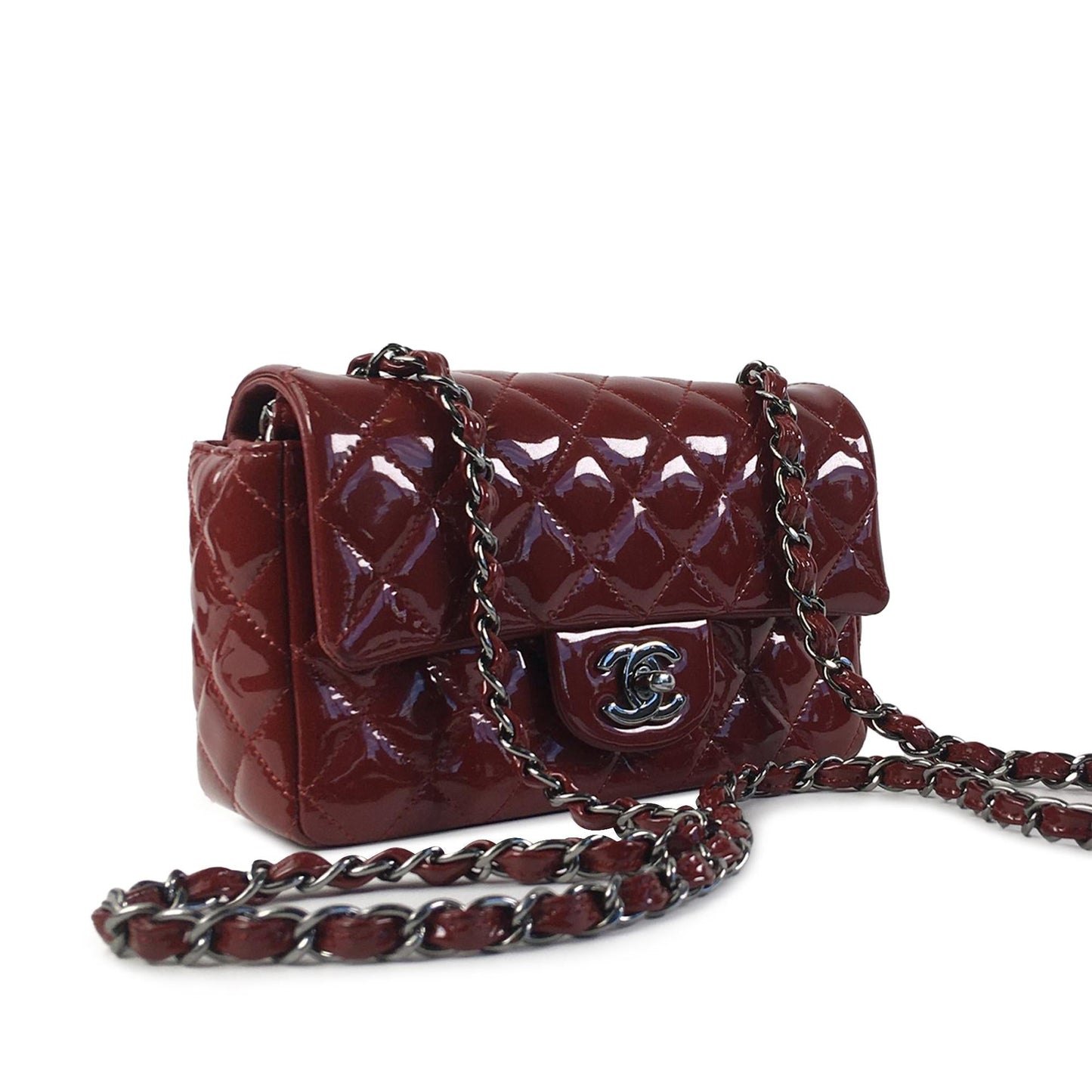 Chanel Classic Patent Rectangular Single Flap SHG-PHzGTi Mini Bag