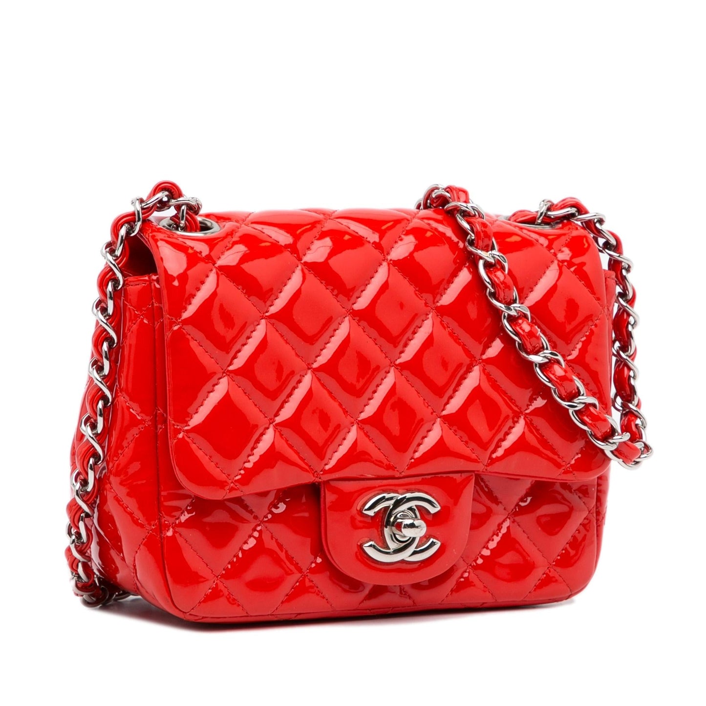 Chanel Classic Square Patent Single Flap SHG-alnMAa Mini Bag