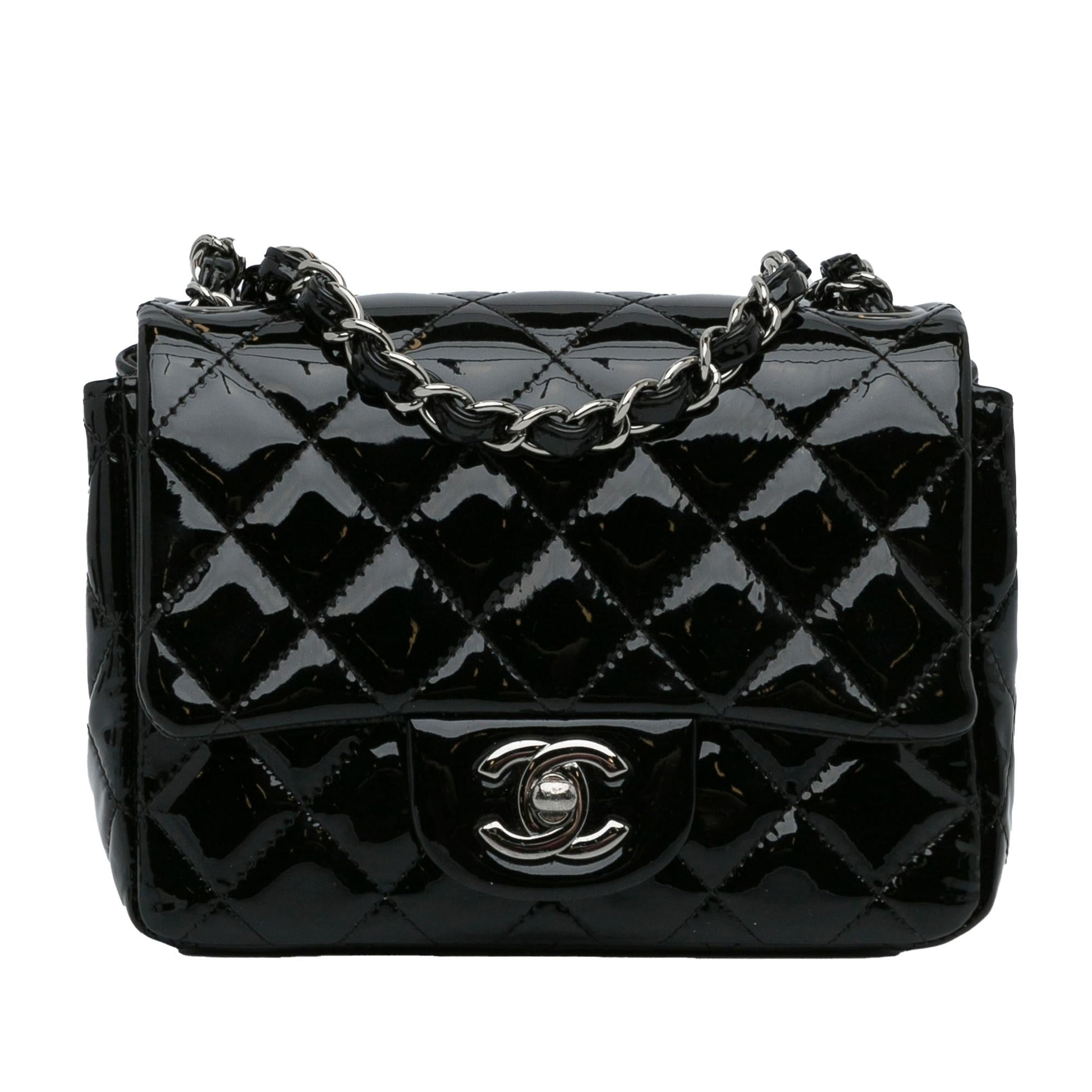 Chanel Classic Square Patent Single Flap SHG-rUMkrs Mini Bag